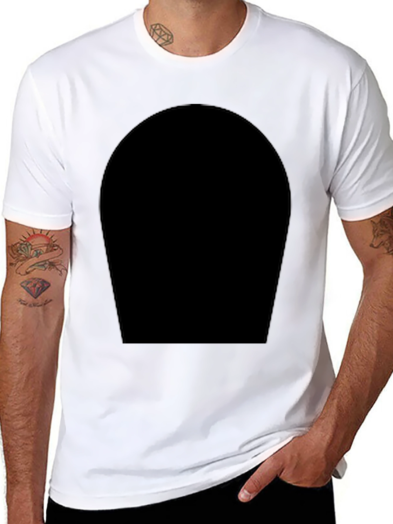 Mens Black Crew Neck T-Shirt - Modern Style