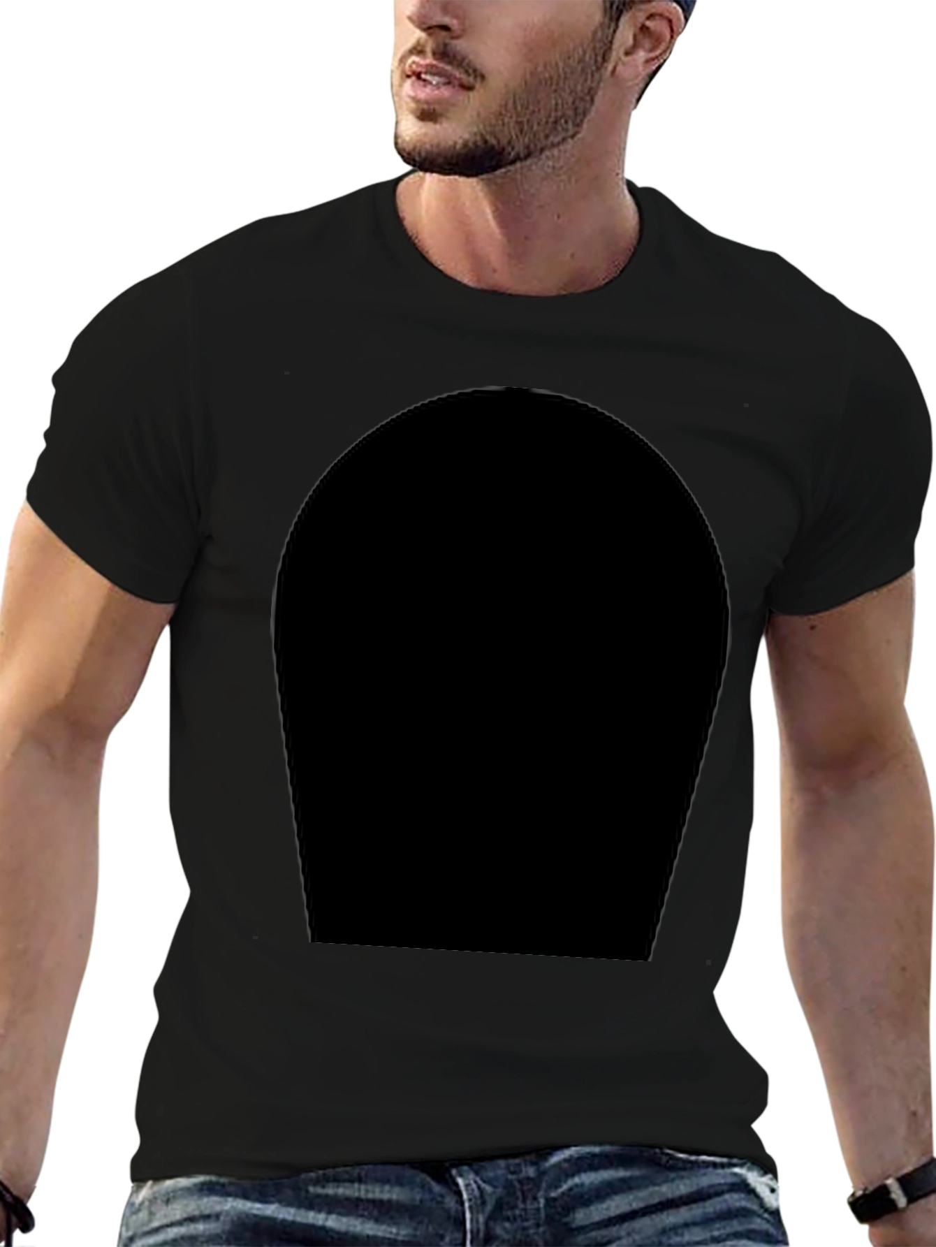 Mens Black Crew Neck T-Shirt - Modern Style