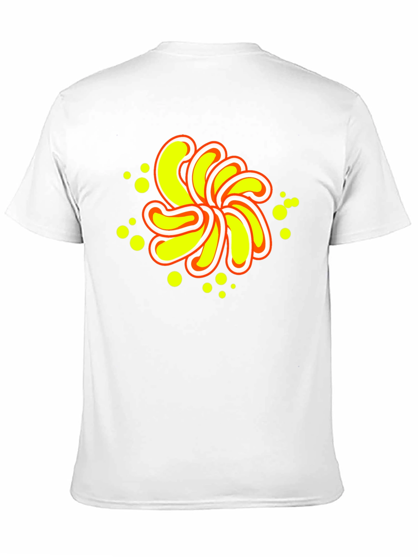 Abstract Yellow Flower Graphic Black T-Shirt