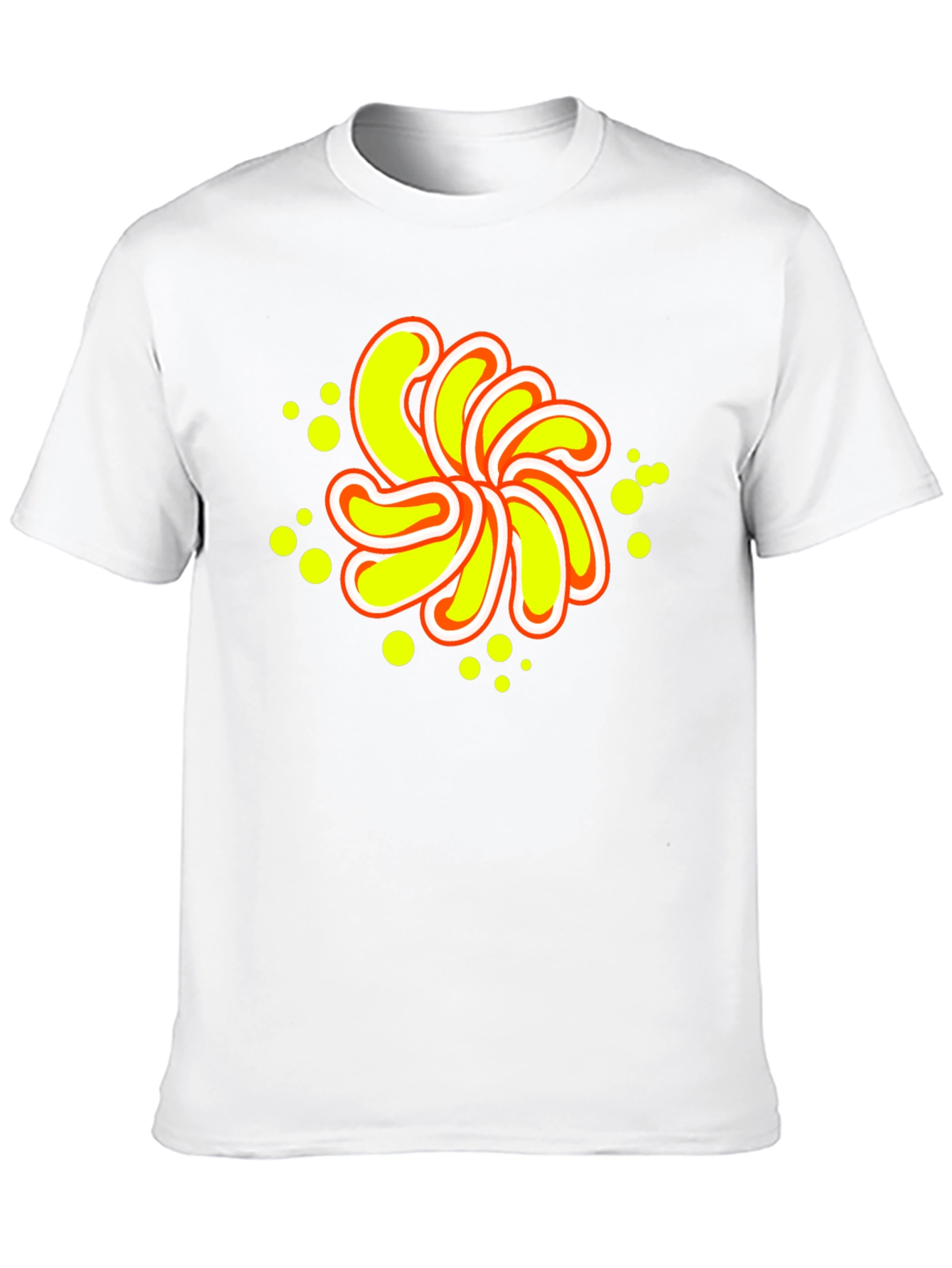 Abstract Yellow Flower Graphic Black T-Shirt