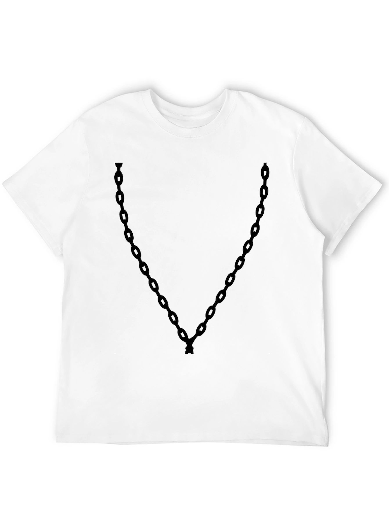 Mens Black Chain Graphic Tee - Casual Style