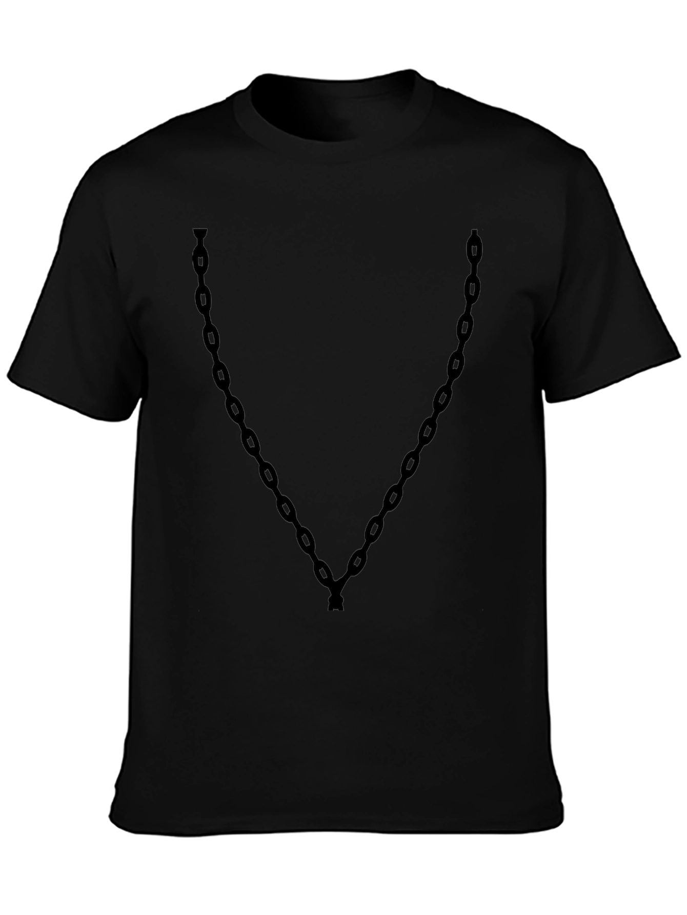 Mens Black Chain Graphic Tee - Casual Style