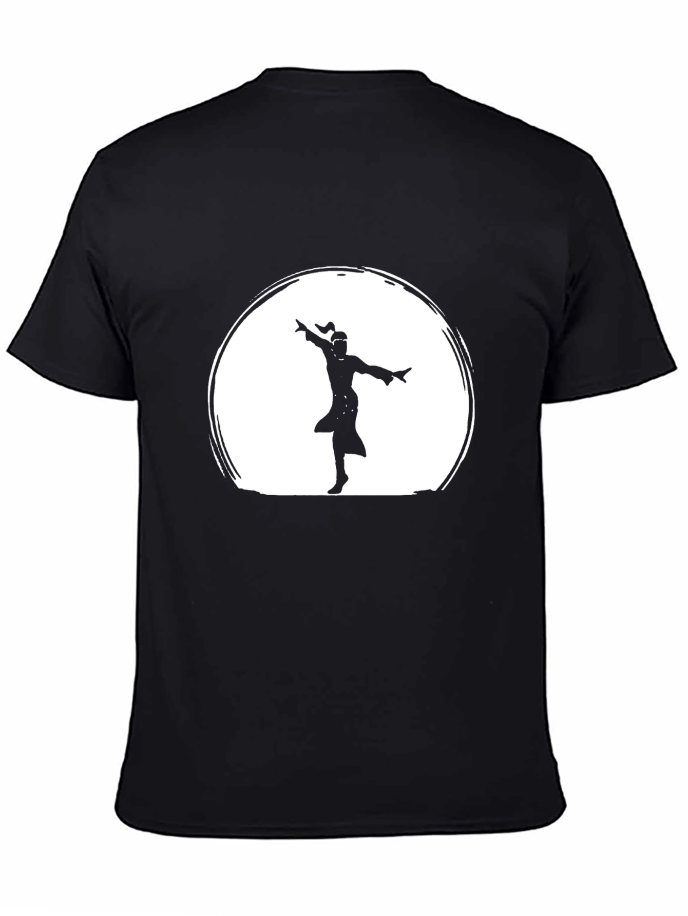 Black Graphic Tee - Dancing Silhouette Design