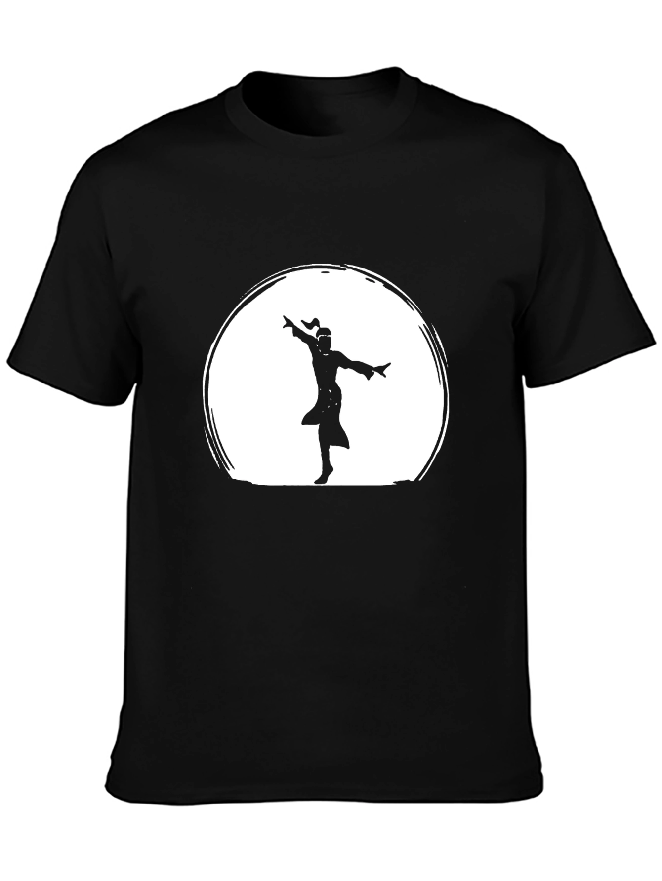 Black Graphic Tee - Dancing Silhouette Design