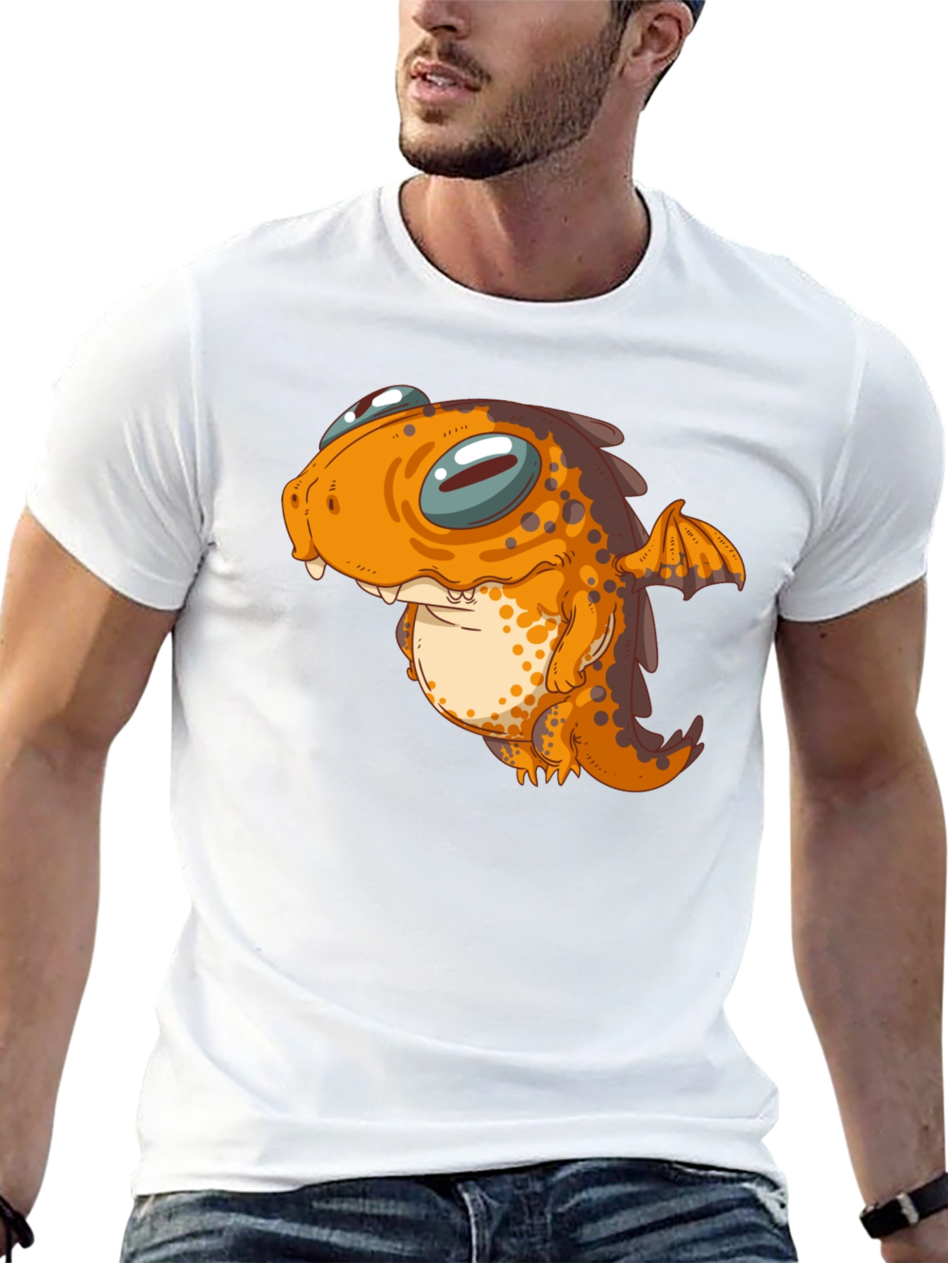 Cute Dragon Graphic Tee - Black Unisex T-Shirt