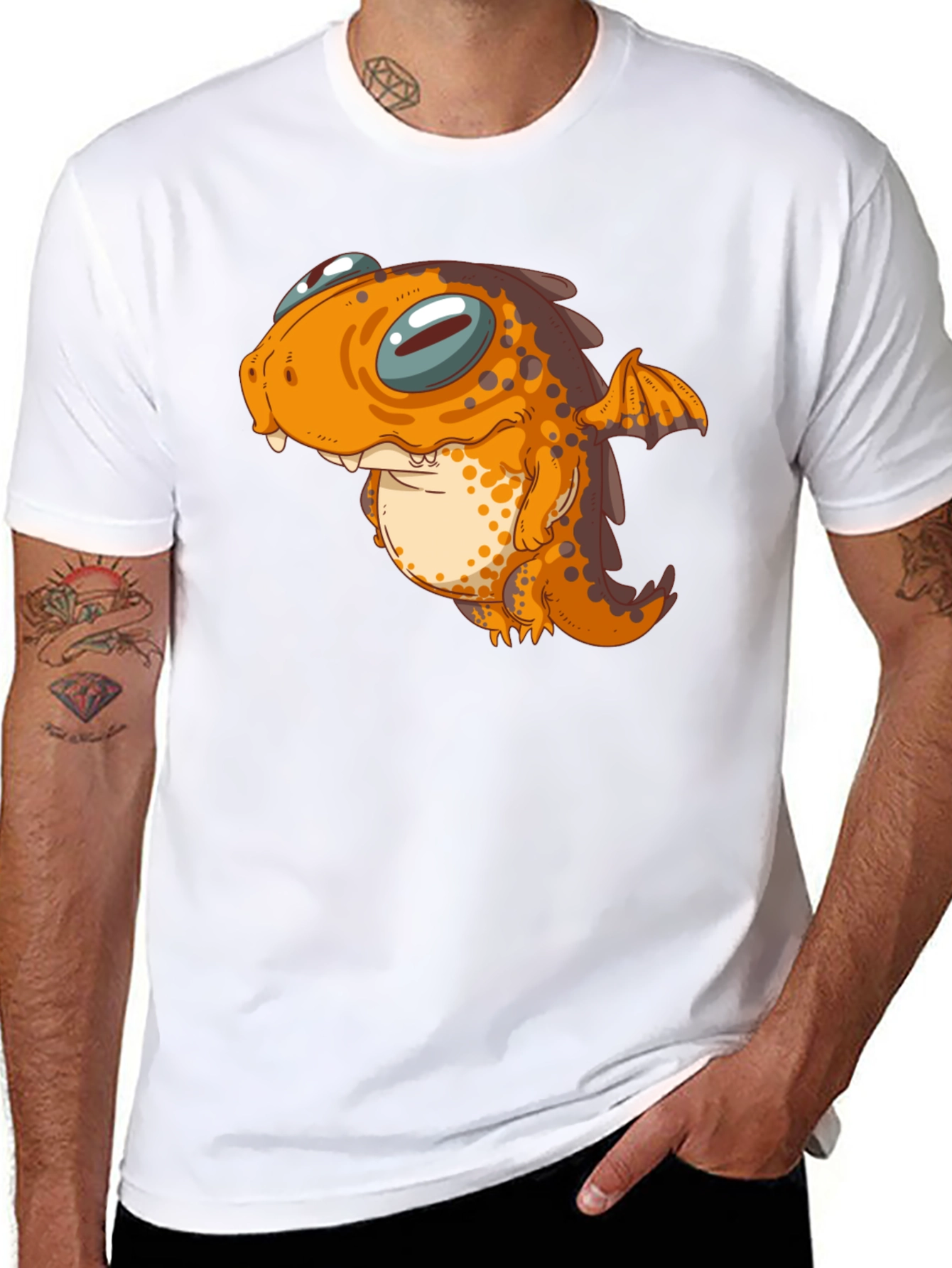 Cute Dragon Graphic Tee - Black Unisex T-Shirt
