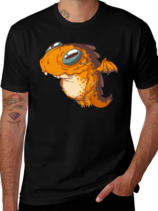 Cute Dragon Graphic Tee - Black Unisex T-Shirt