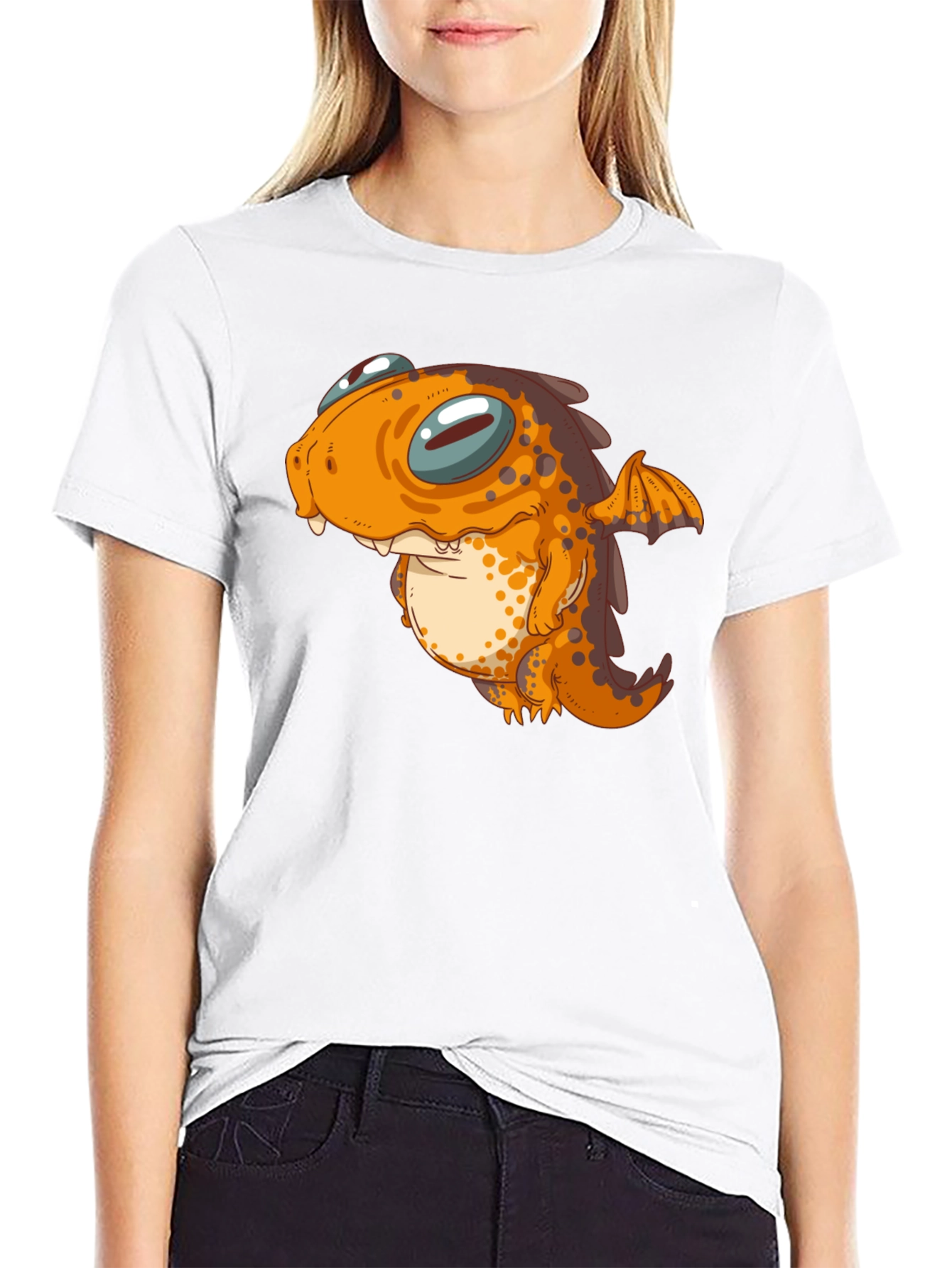 Cute Dragon Graphic Tee - Black Unisex T-Shirt