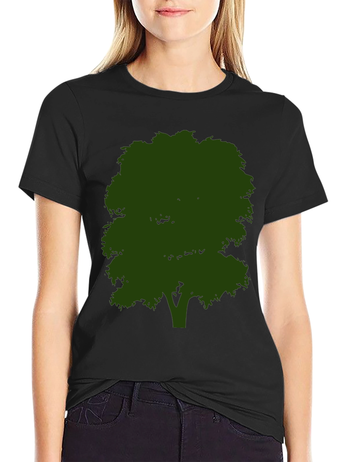 Nature Tree Graphic Tee - Black Cotton Shirt