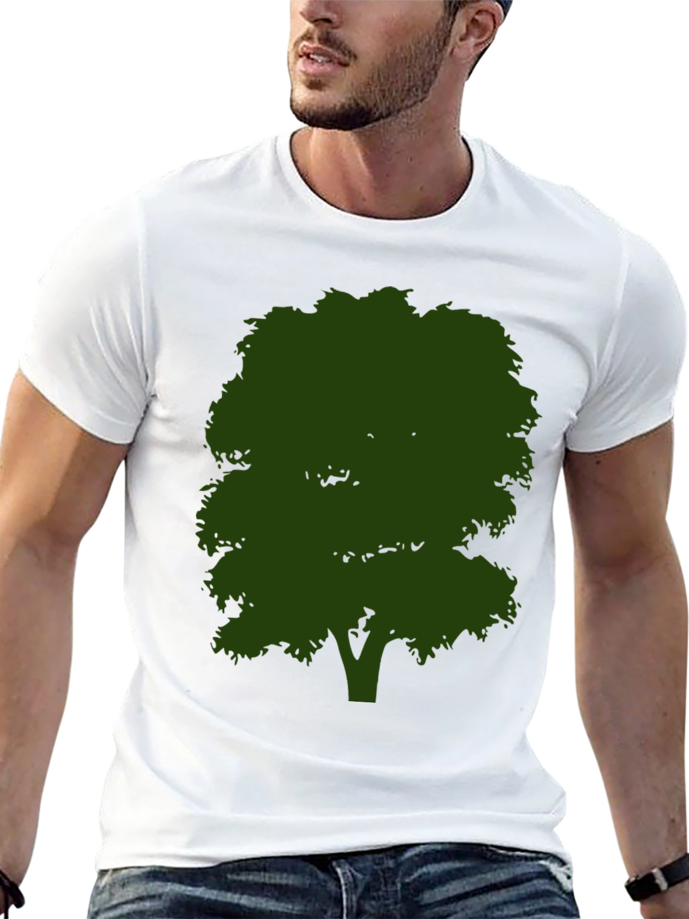 Nature Tree Graphic Tee - Black Cotton Shirt