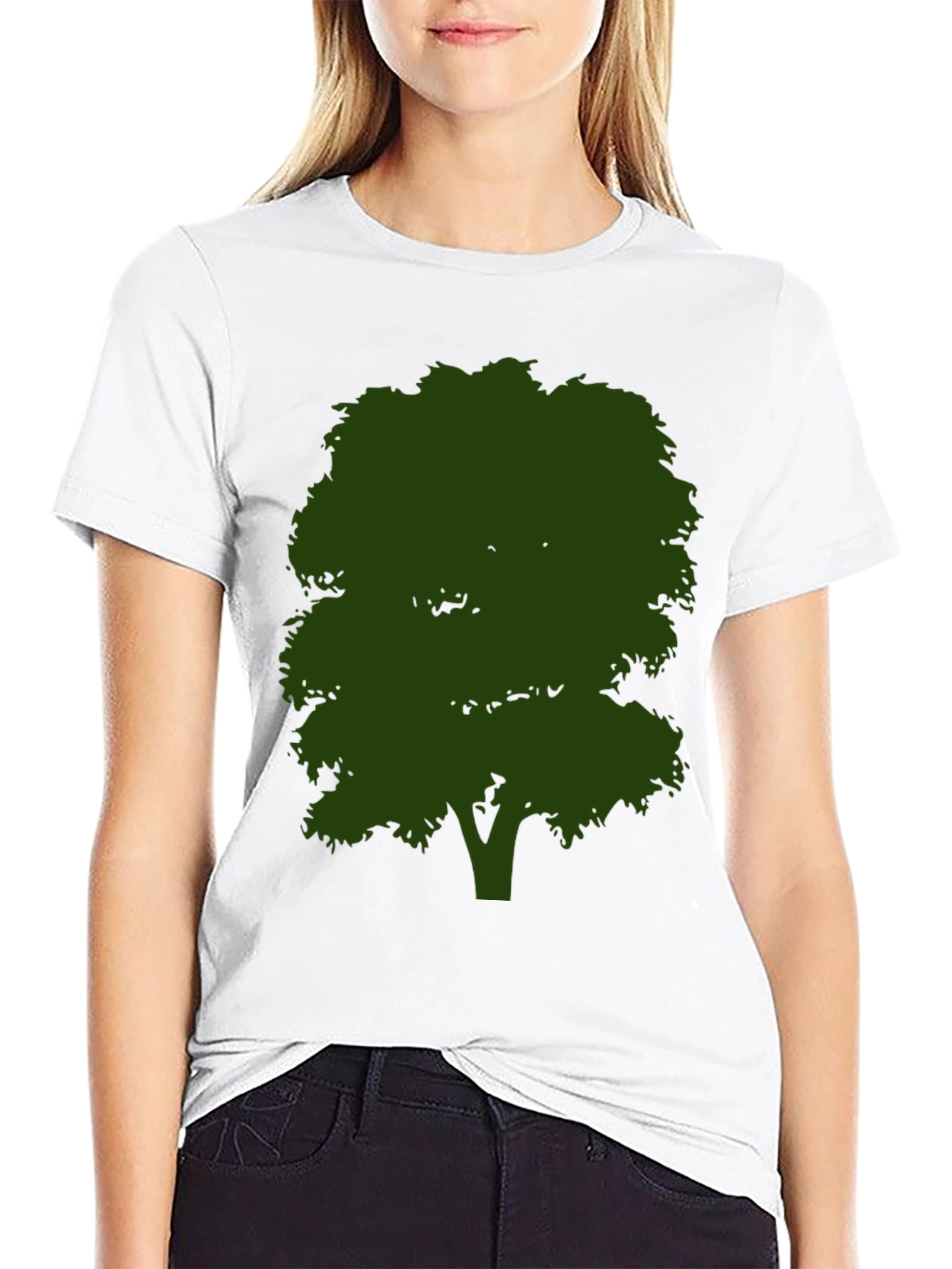 Nature Tree Graphic Tee - Black Cotton Shirt