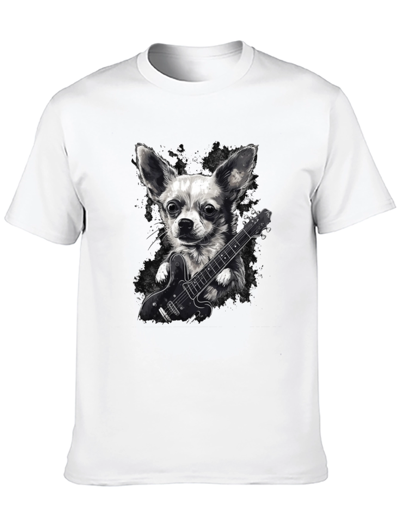 Dog Playing Guitar Graphic Tee
