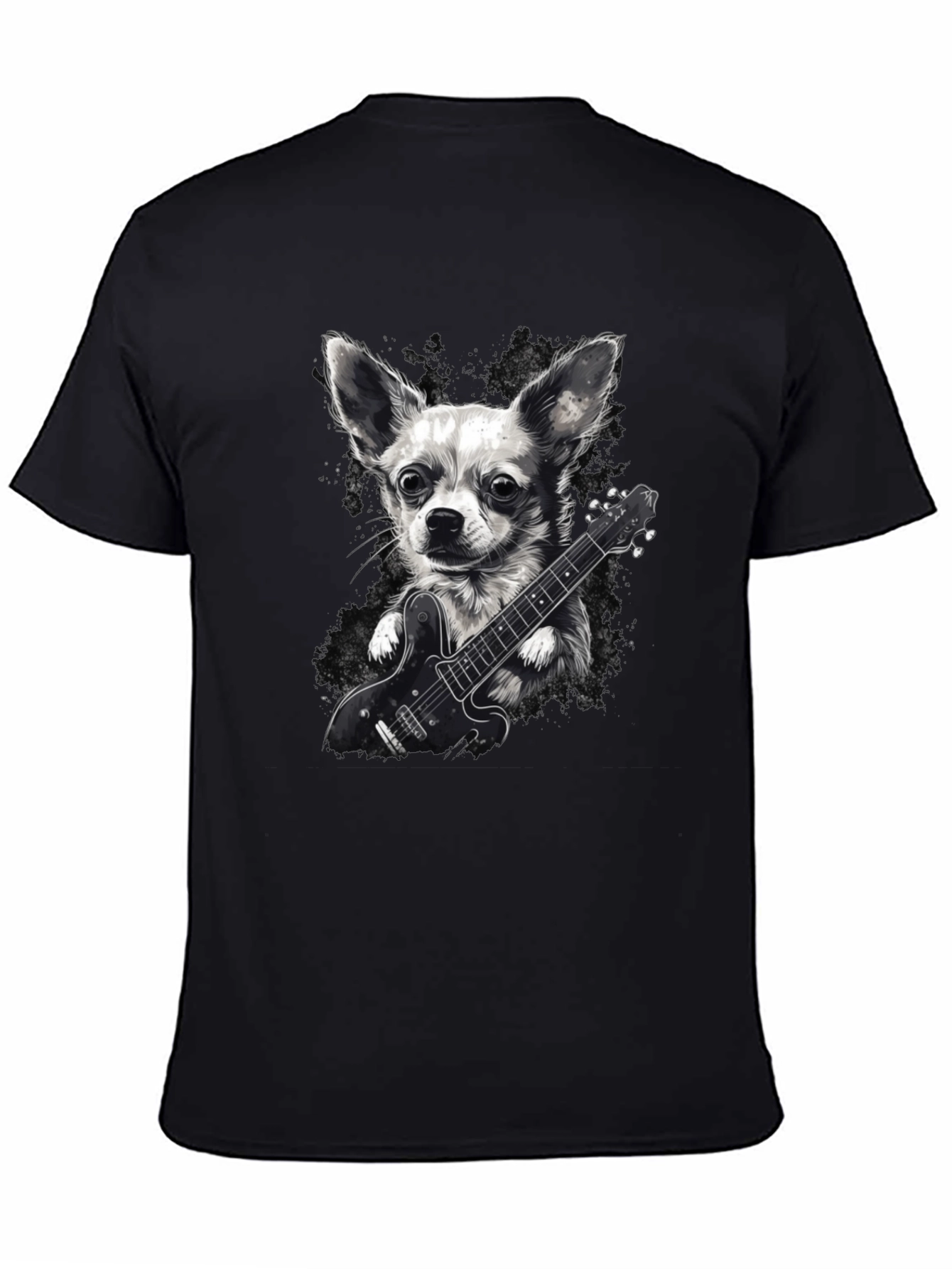Dog Playing Guitar Graphic Tee