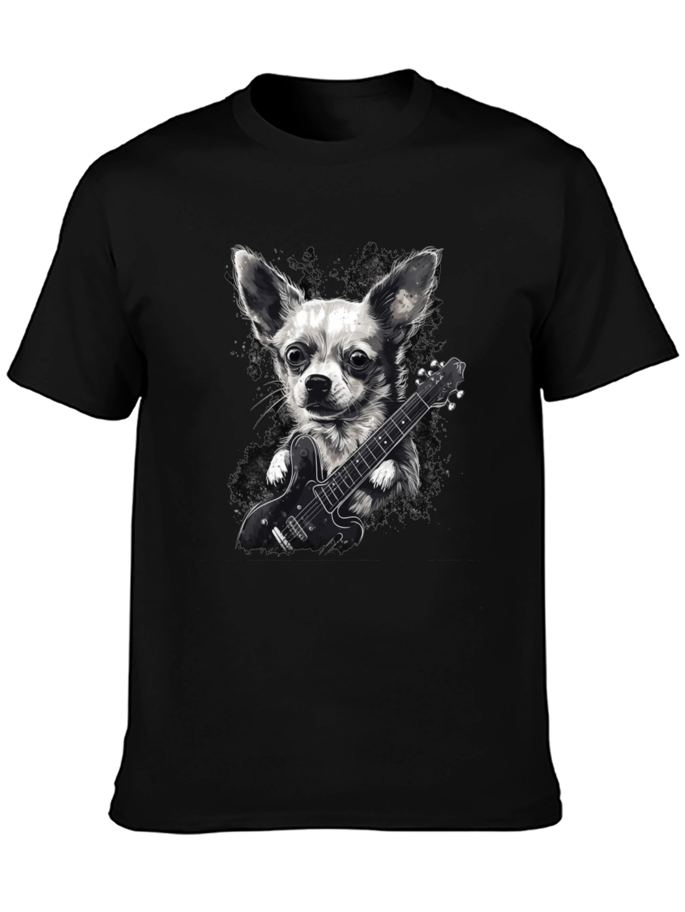 Dog Playing Guitar Graphic Tee