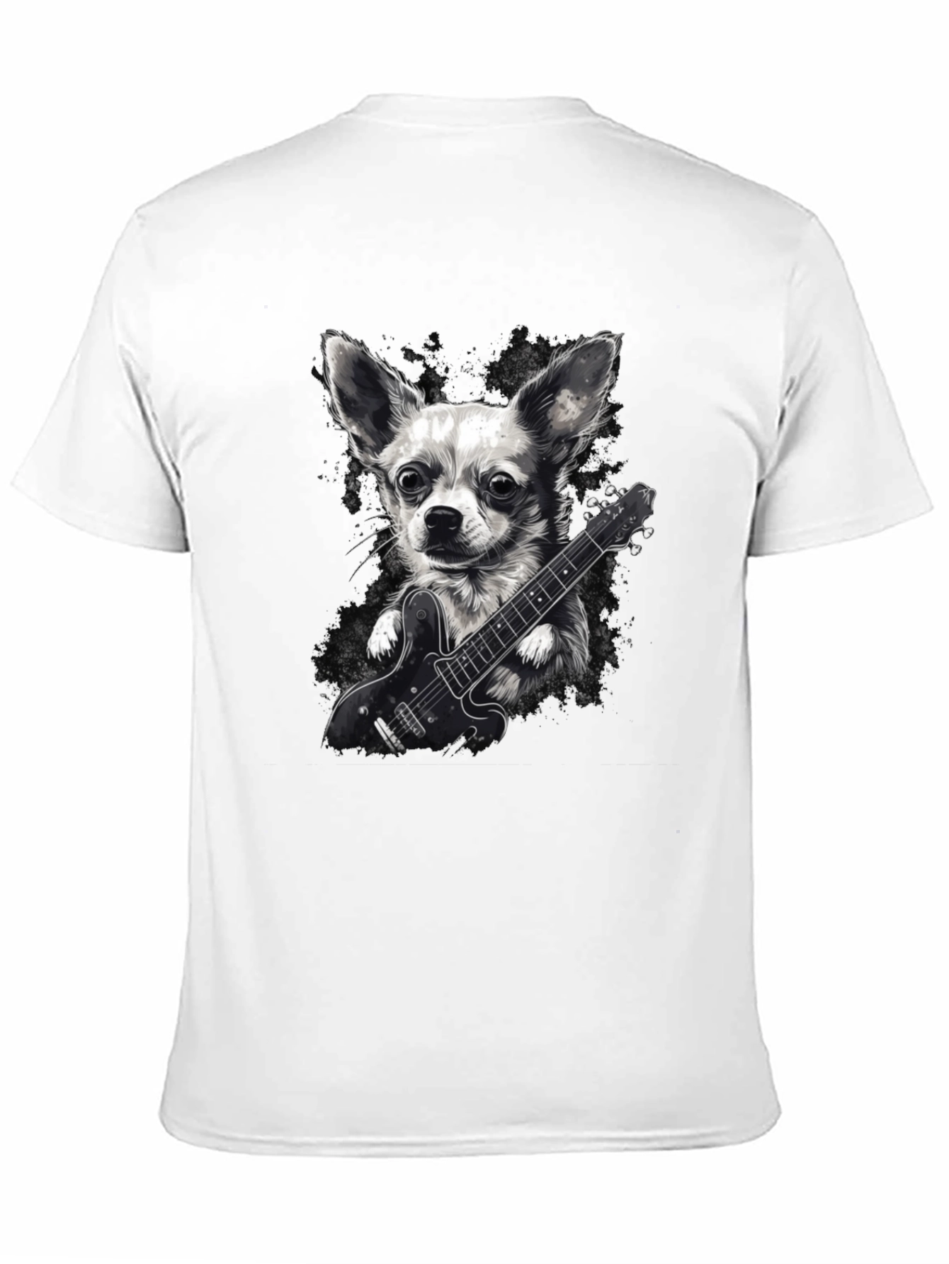 Dog Playing Guitar Graphic Tee