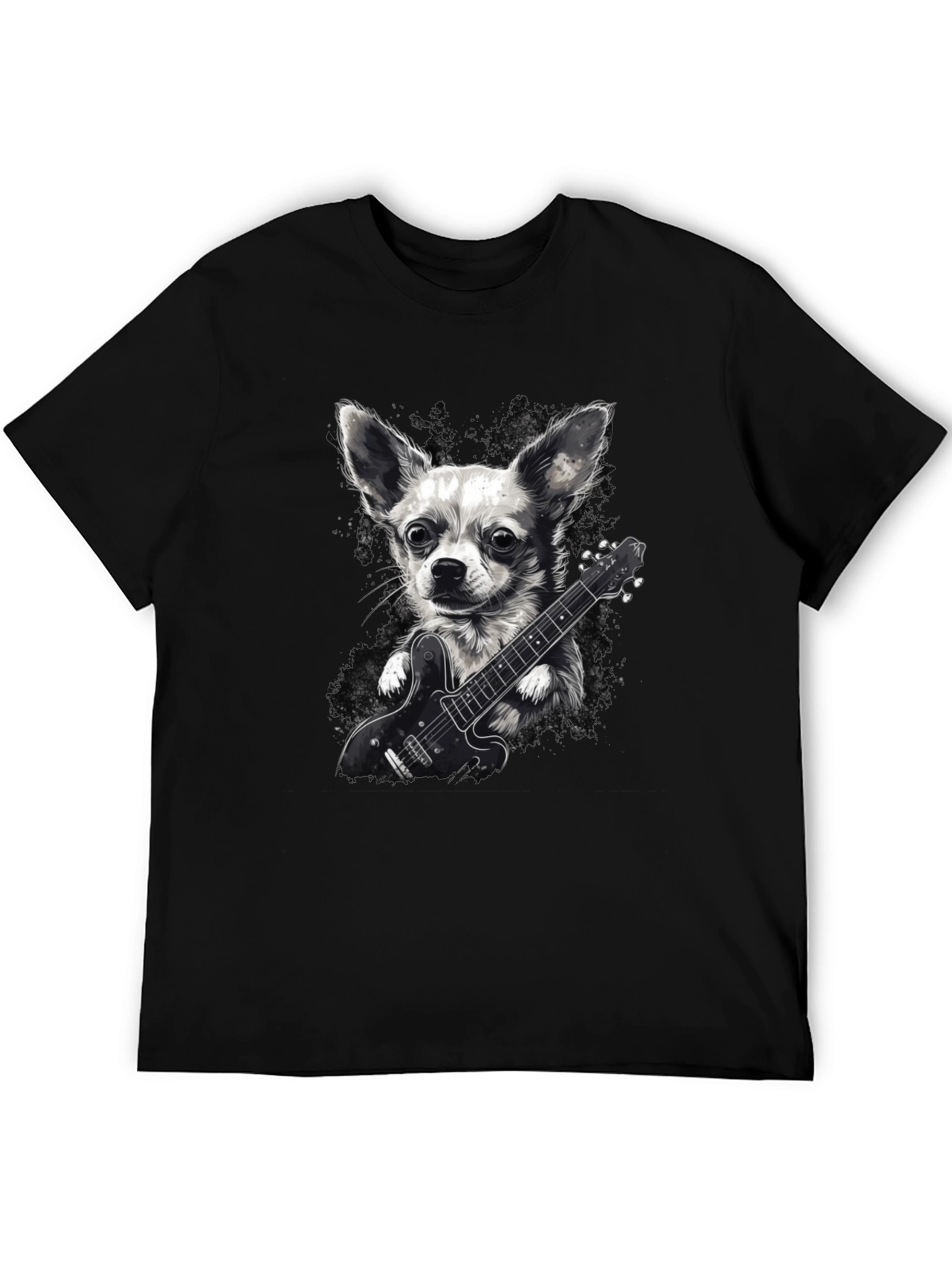 Dog Playing Guitar Graphic Tee