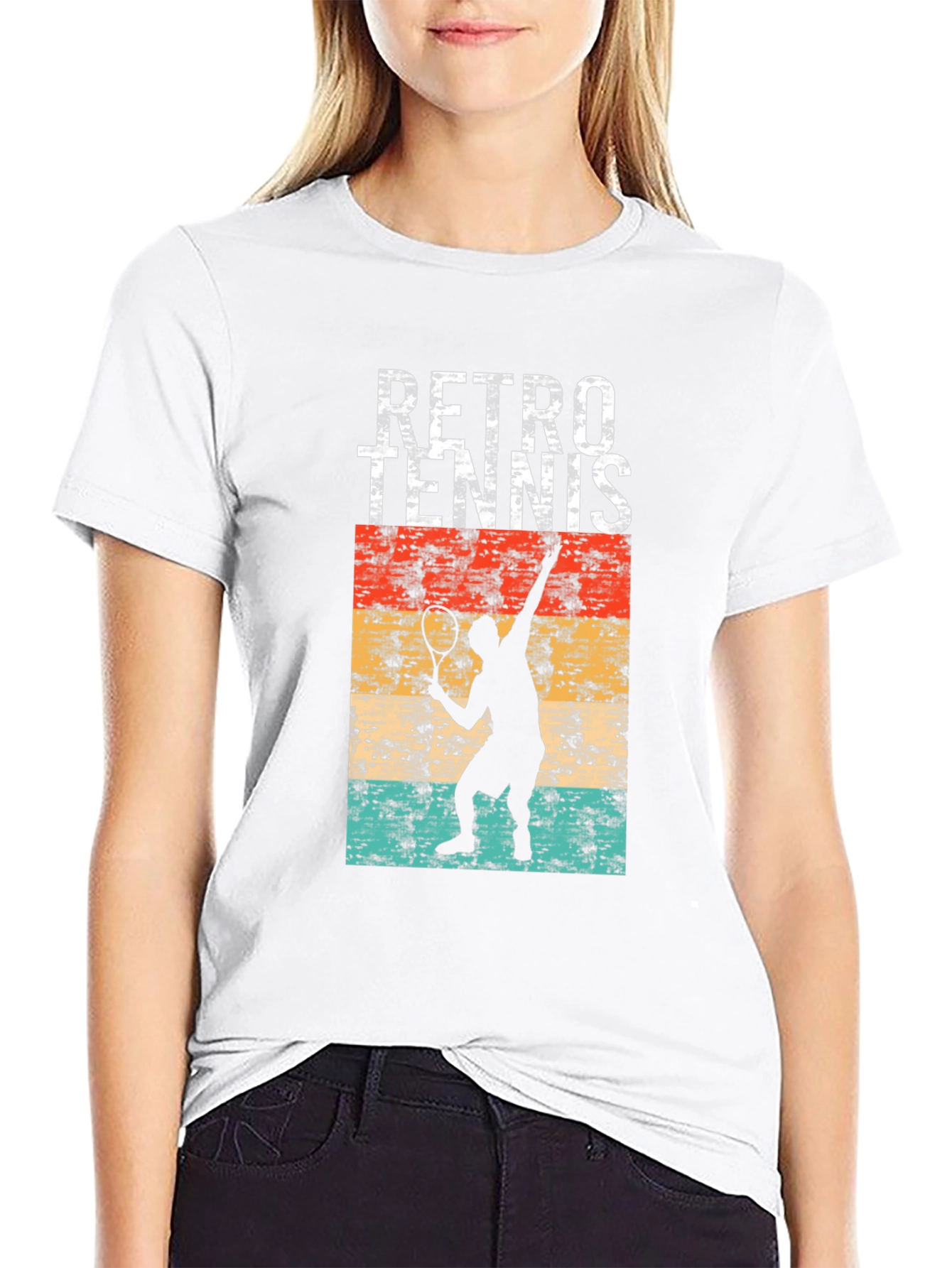 Retro Tennis Player Graphic T-Shirt