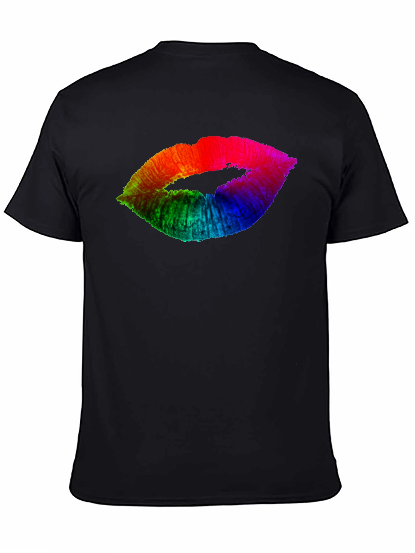 Rainbow Lips Graphic Black Tee
