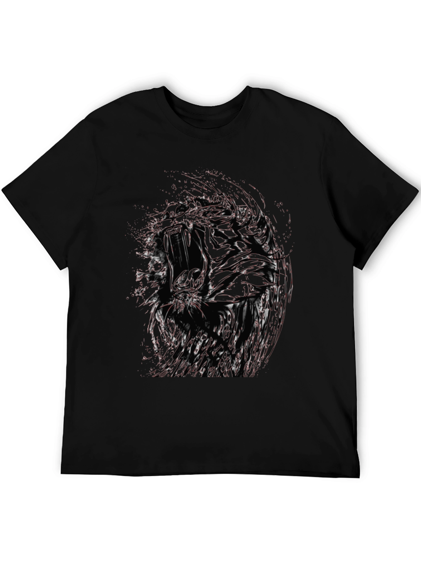 Abstract Graphic Print Black Crew Neck T-Shirt