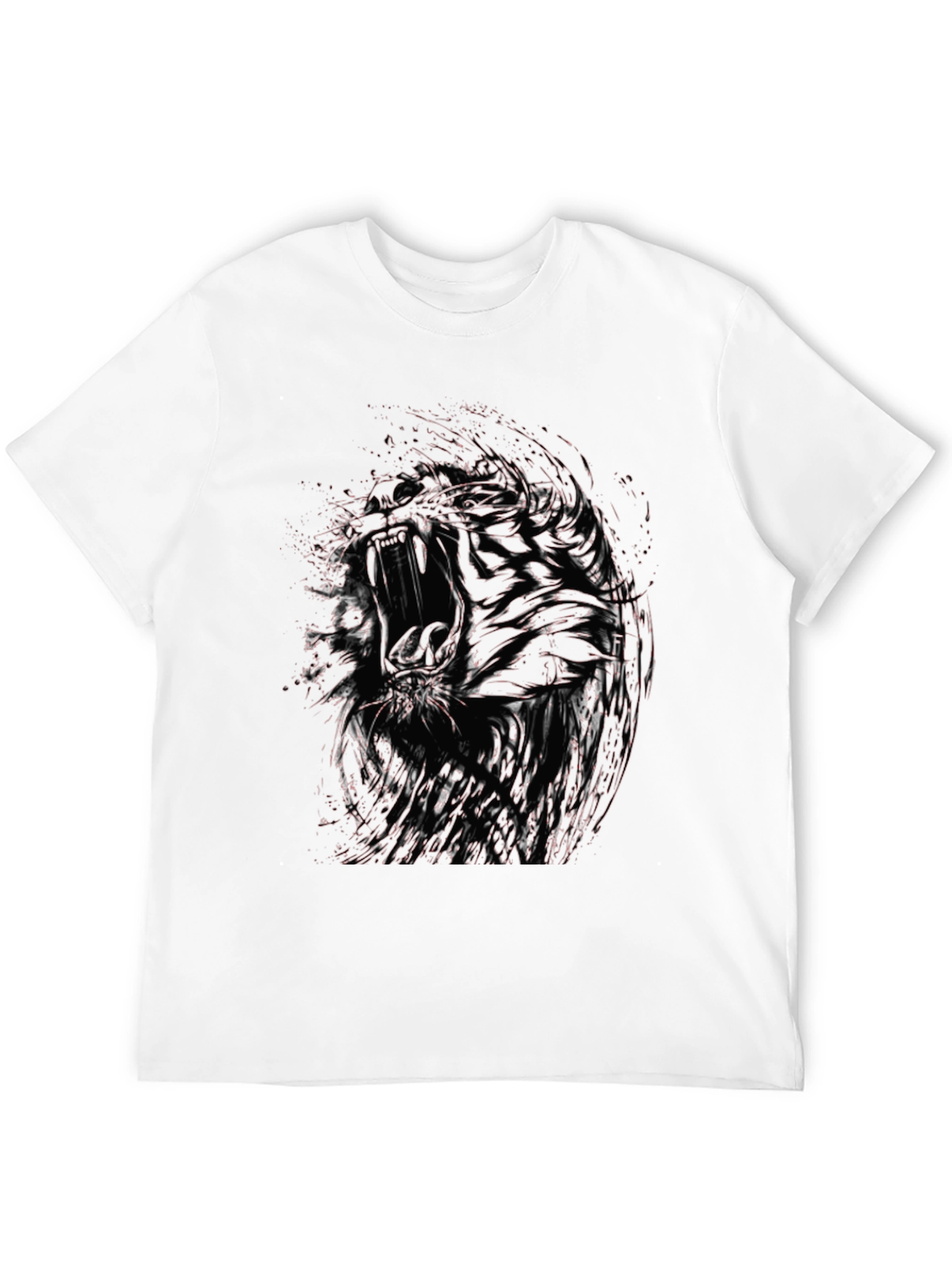 Abstract Graphic Print Black Crew Neck T-Shirt