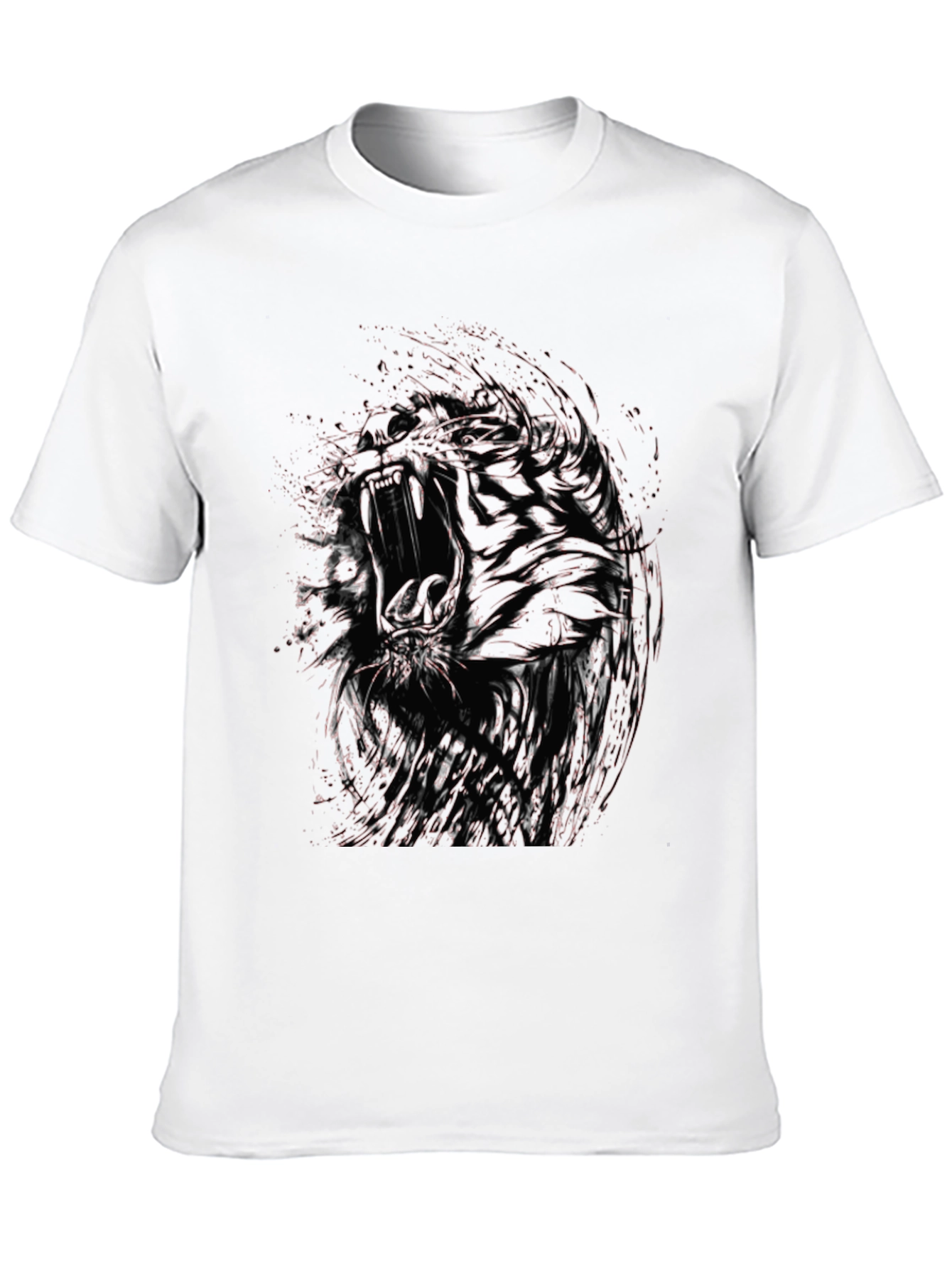 Abstract Graphic Print Black Crew Neck T-Shirt