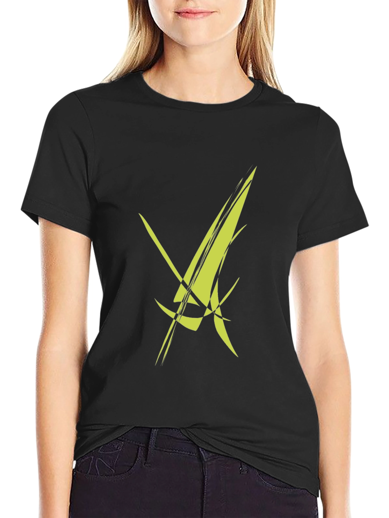 Modern Abstract Graphic Black T-Shirt