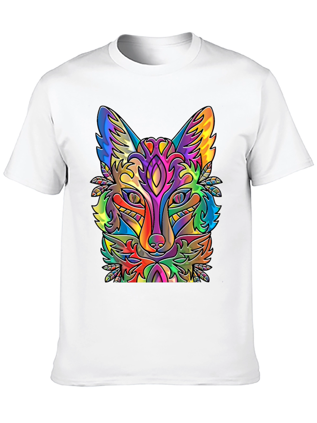 Psychedelic Fox Graphic T-Shirt - Vibrant Animal Tee