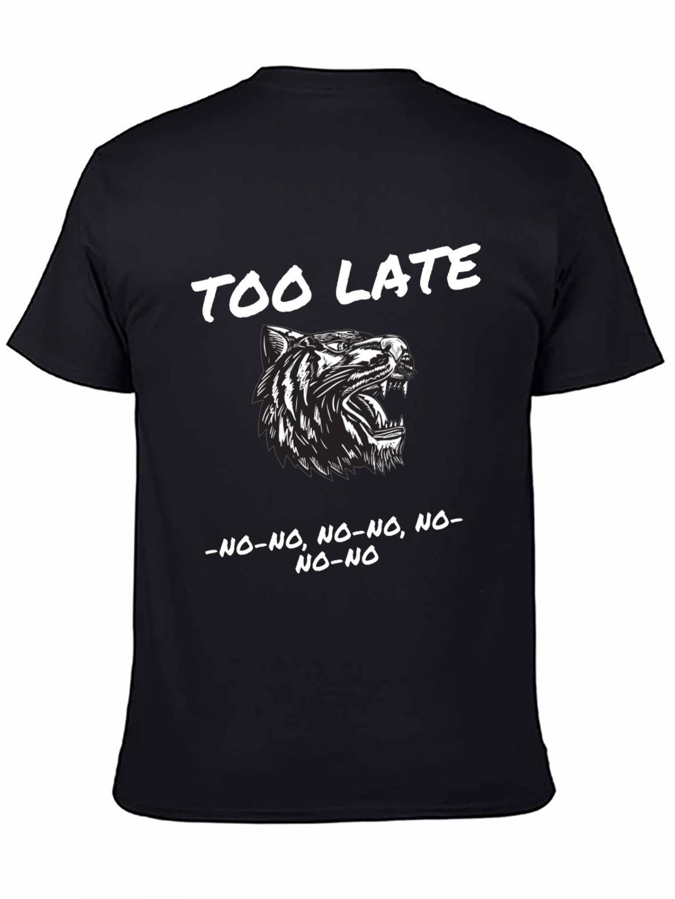 Too Late Tiger Graphic Black T-Shirt