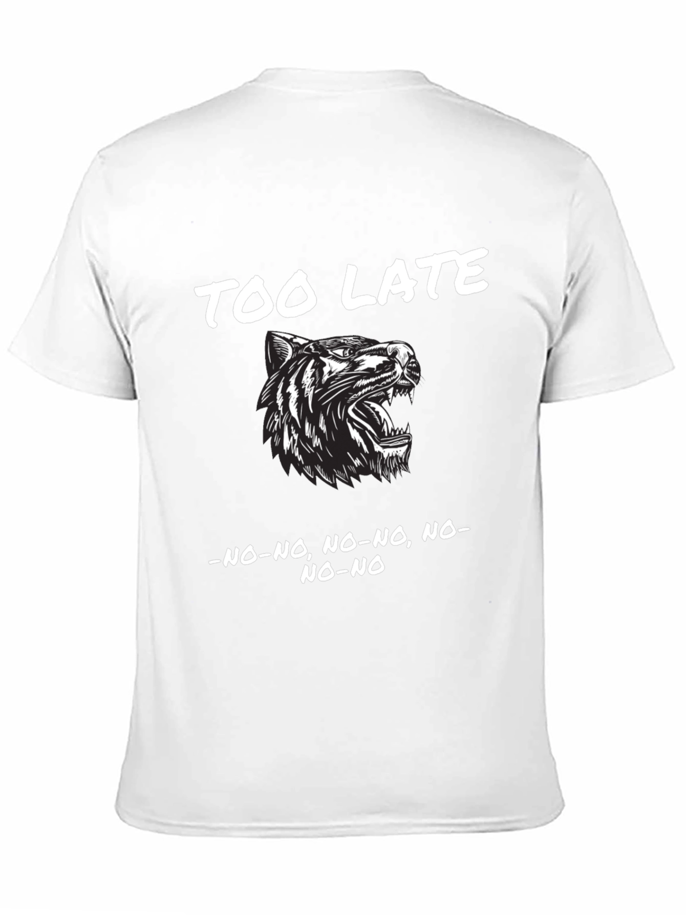 Too Late Tiger Graphic Black T-Shirt
