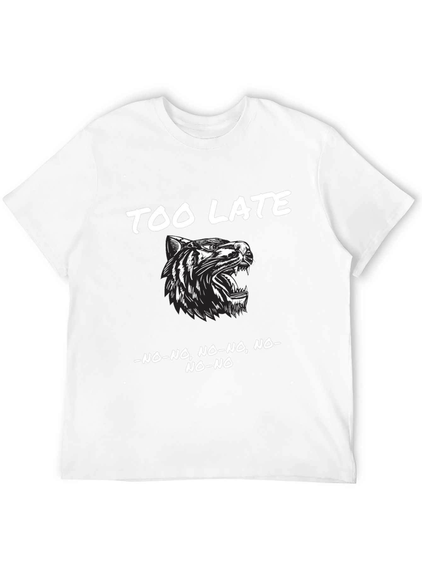 Too Late Tiger Graphic Black T-Shirt