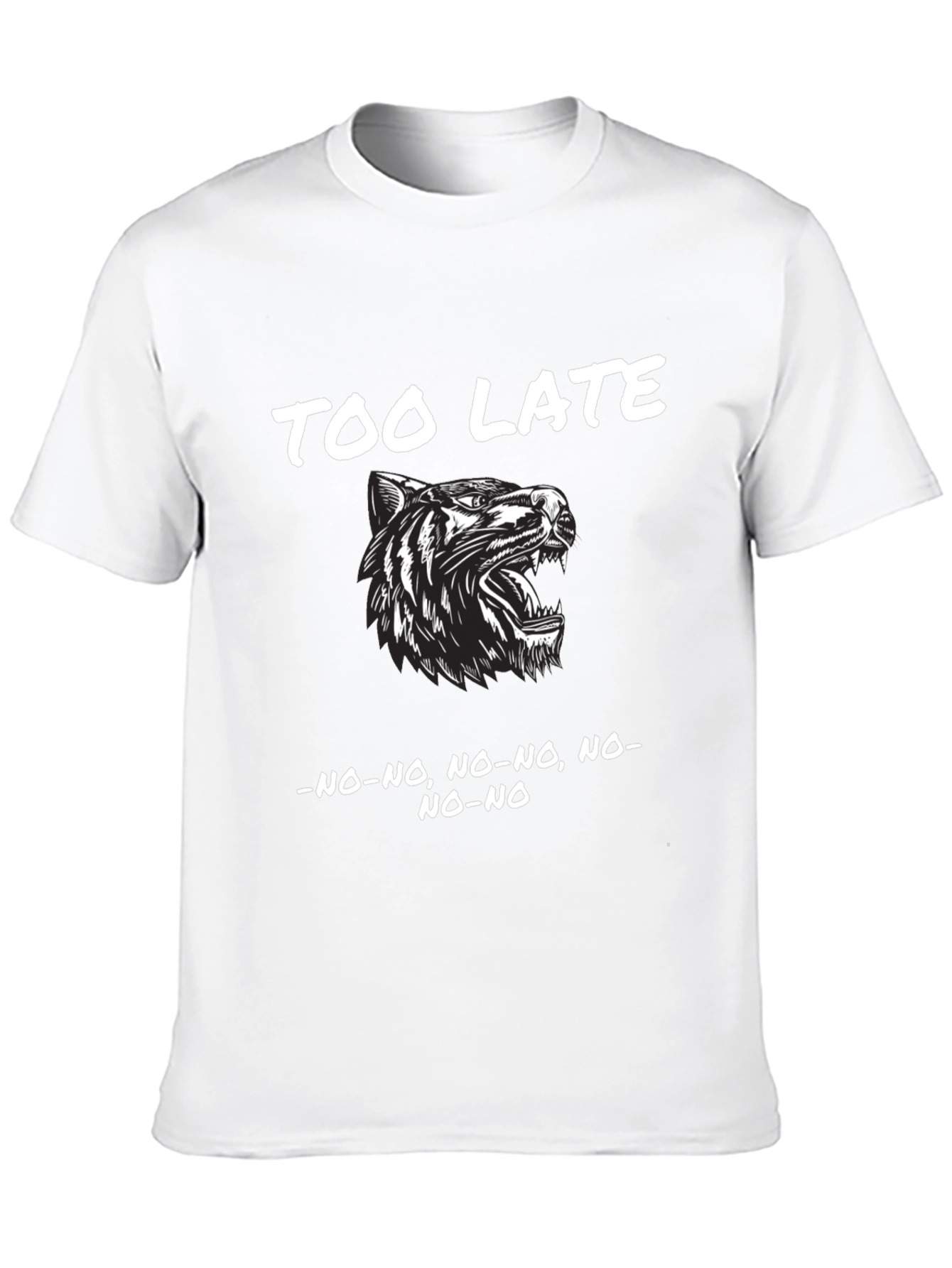 Too Late Tiger Graphic Black T-Shirt