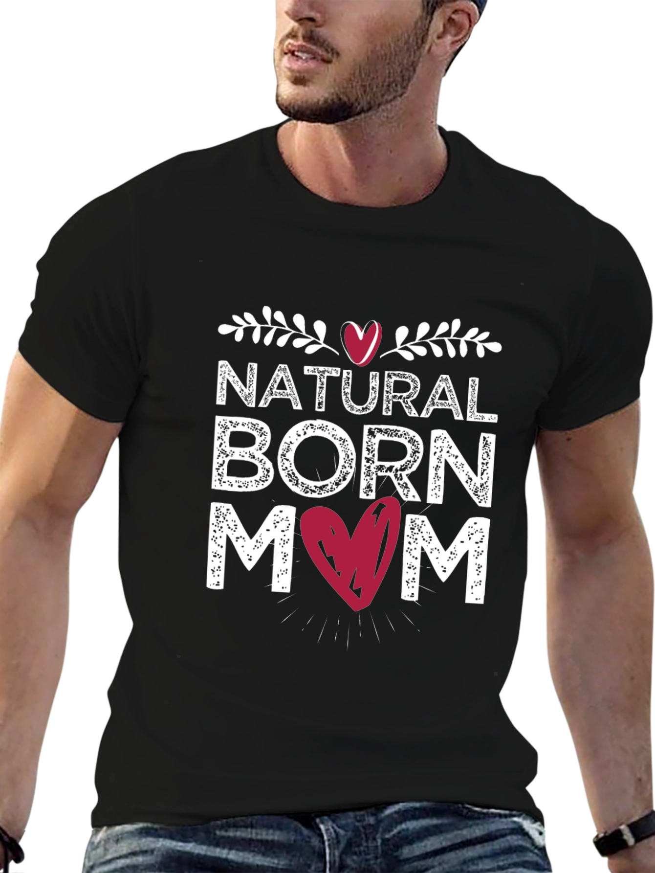 Natural Born Mom Black T-Shirt