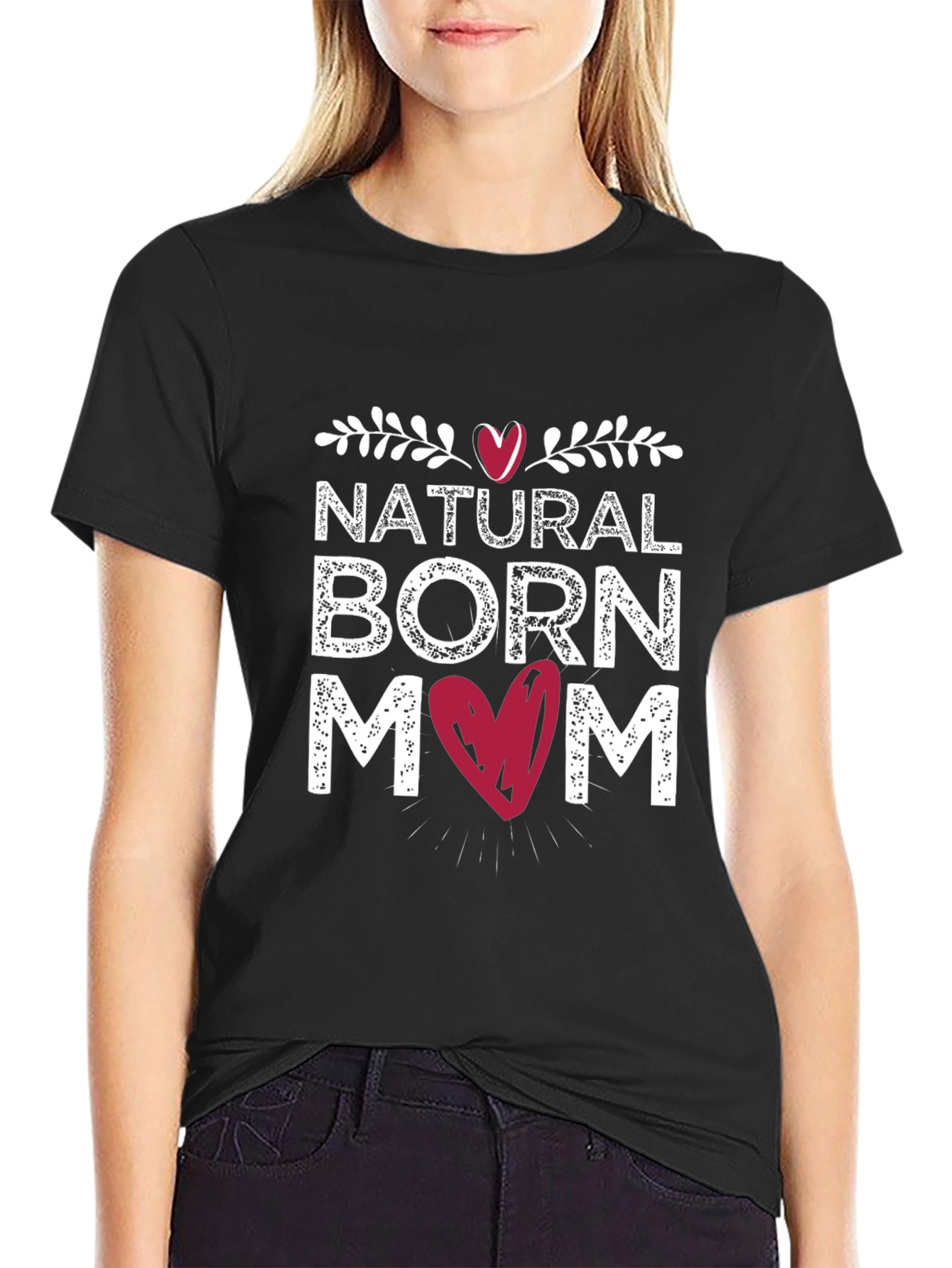 Natural Born Mom Black T-Shirt