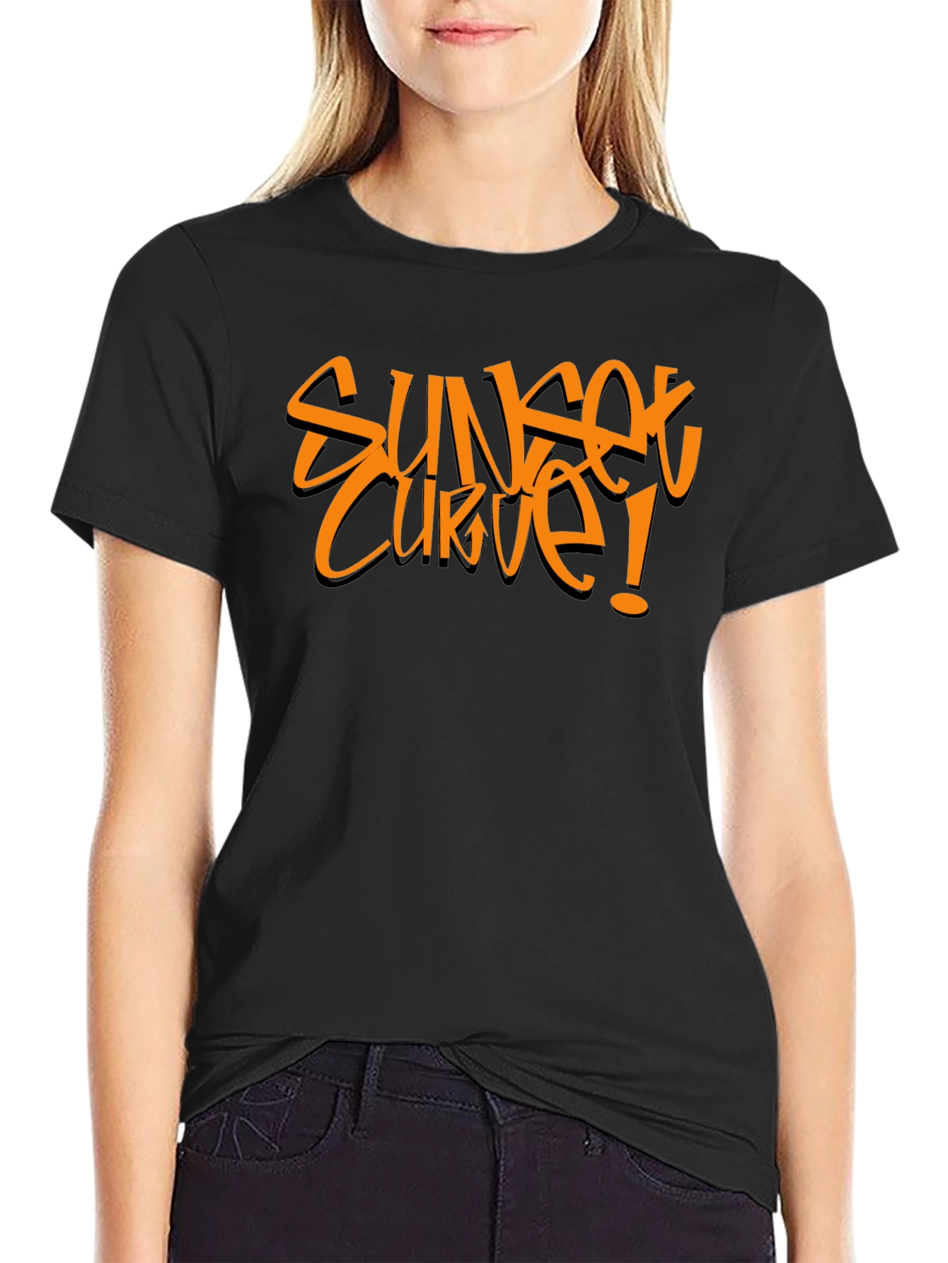 Sunset Curve Graphic Tee - Bold Style
