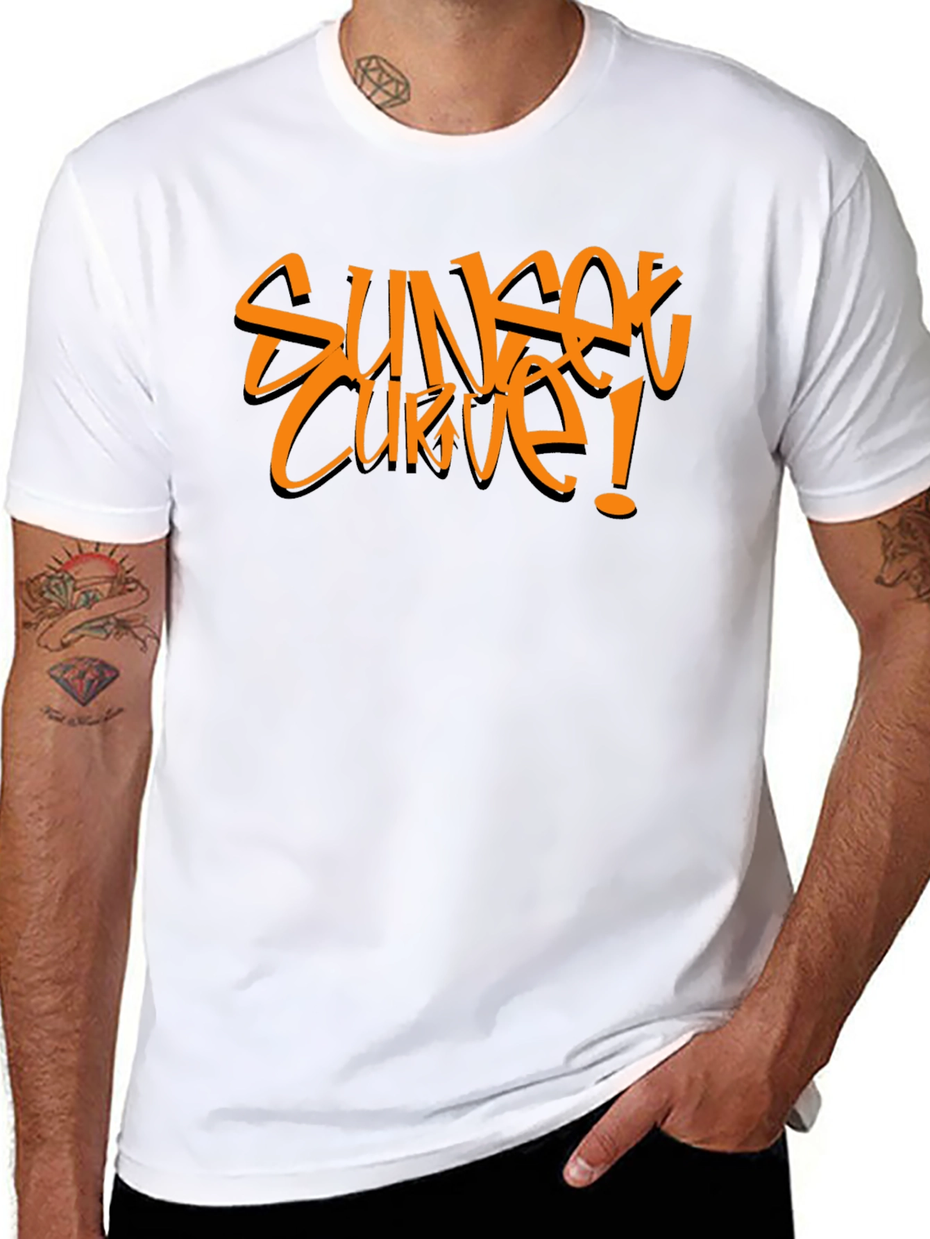 Sunset Curve Graphic Tee - Bold Style
