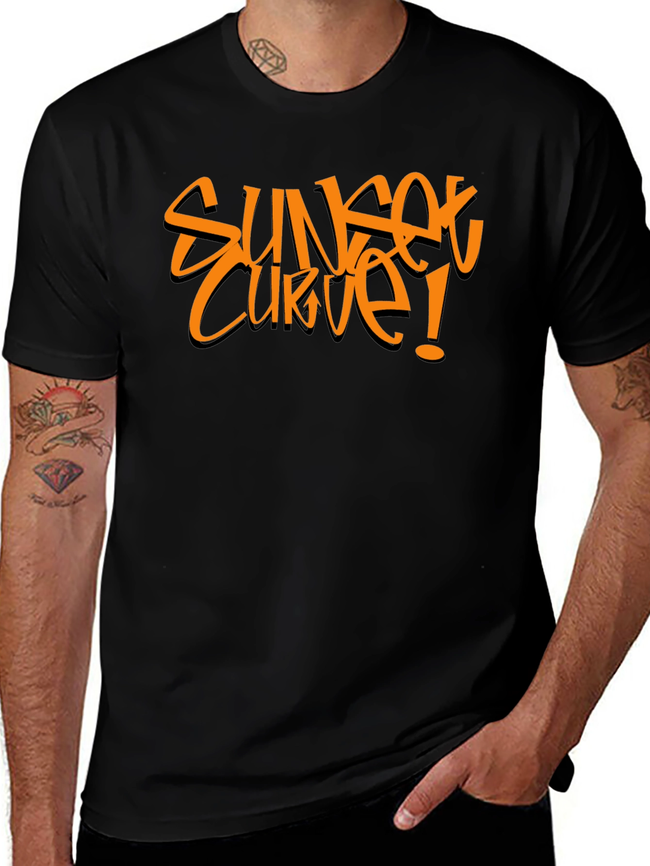 Sunset Curve Graphic Tee - Bold Style