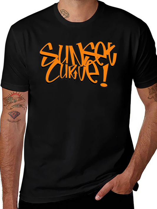 Sunset Curve Graphic Tee - Bold Style