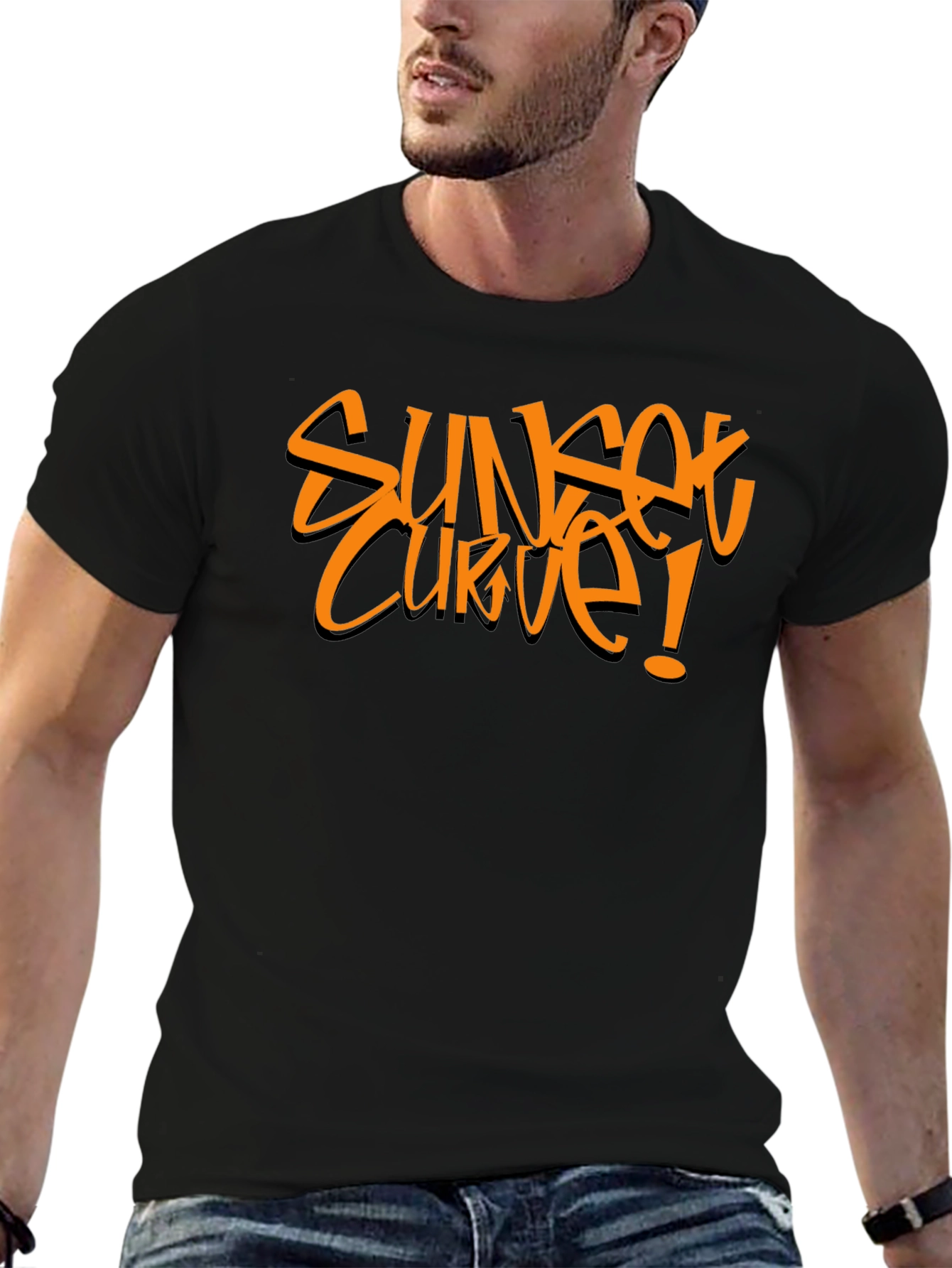 Sunset Curve Graphic Tee - Bold Style