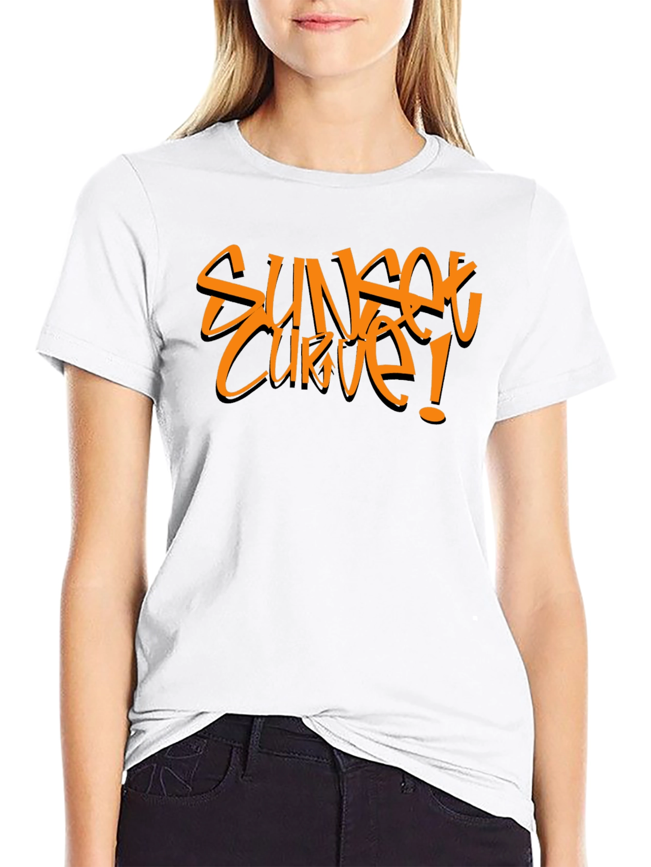 Sunset Curve Graphic Tee - Bold Style