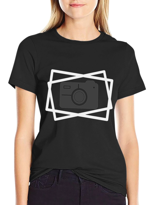 Camera Graphic Tee - Black Cotton T-Shirt