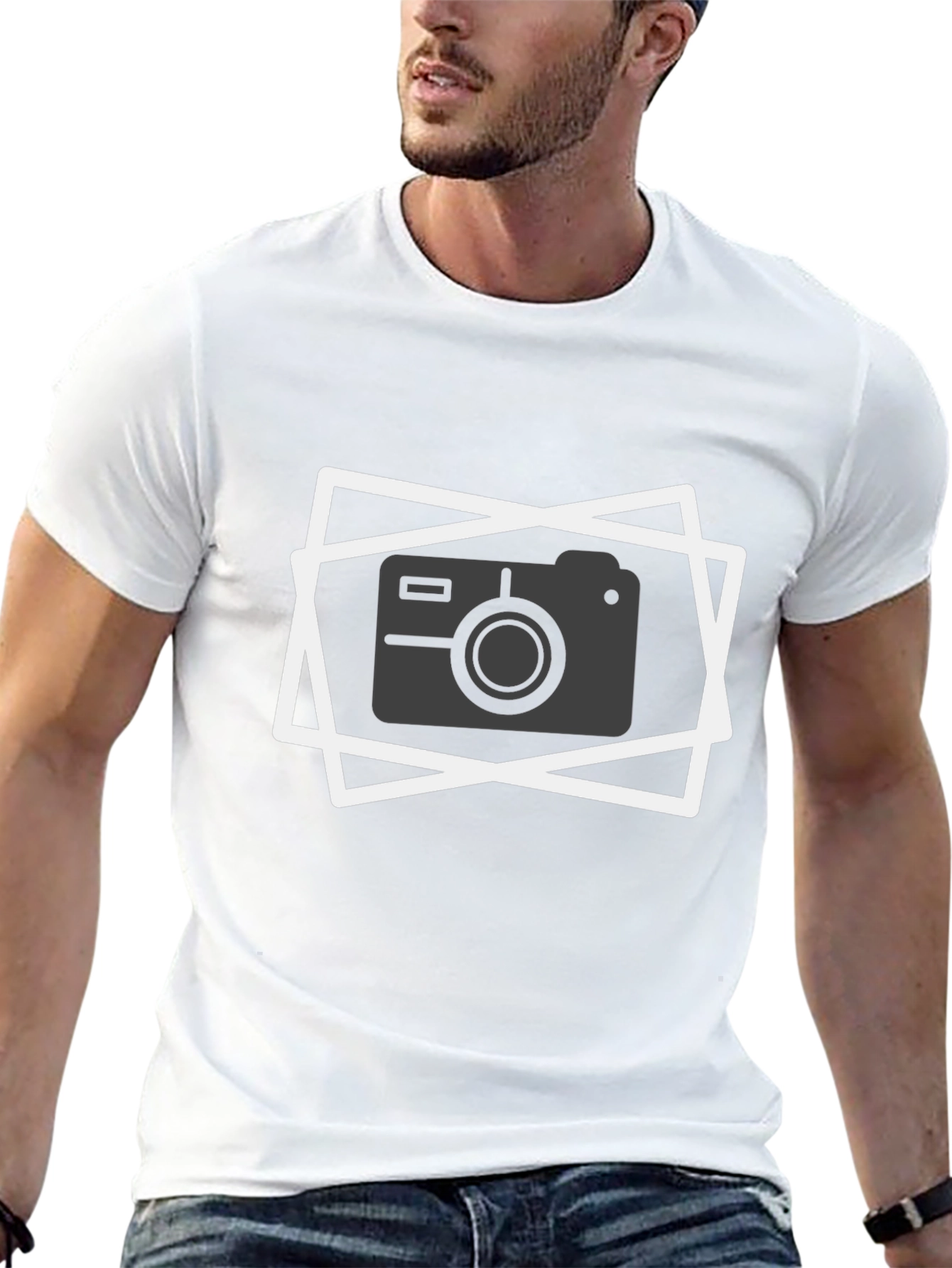 Camera Graphic Tee - Black Cotton T-Shirt