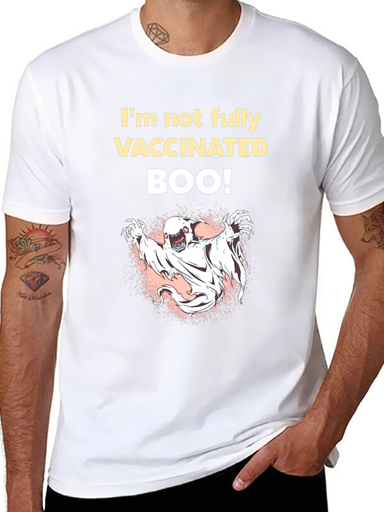 Funny Unvaccinated Halloween Ghost T-Shirt