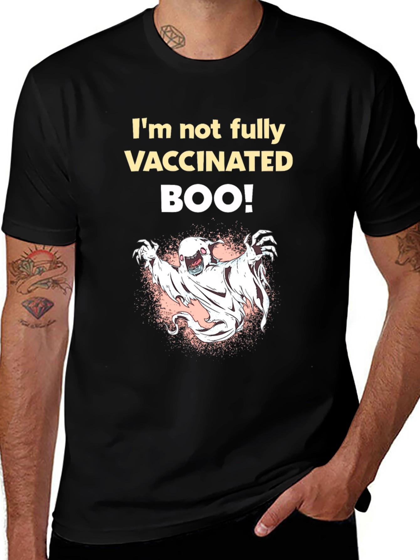Funny Unvaccinated Halloween Ghost T-Shirt