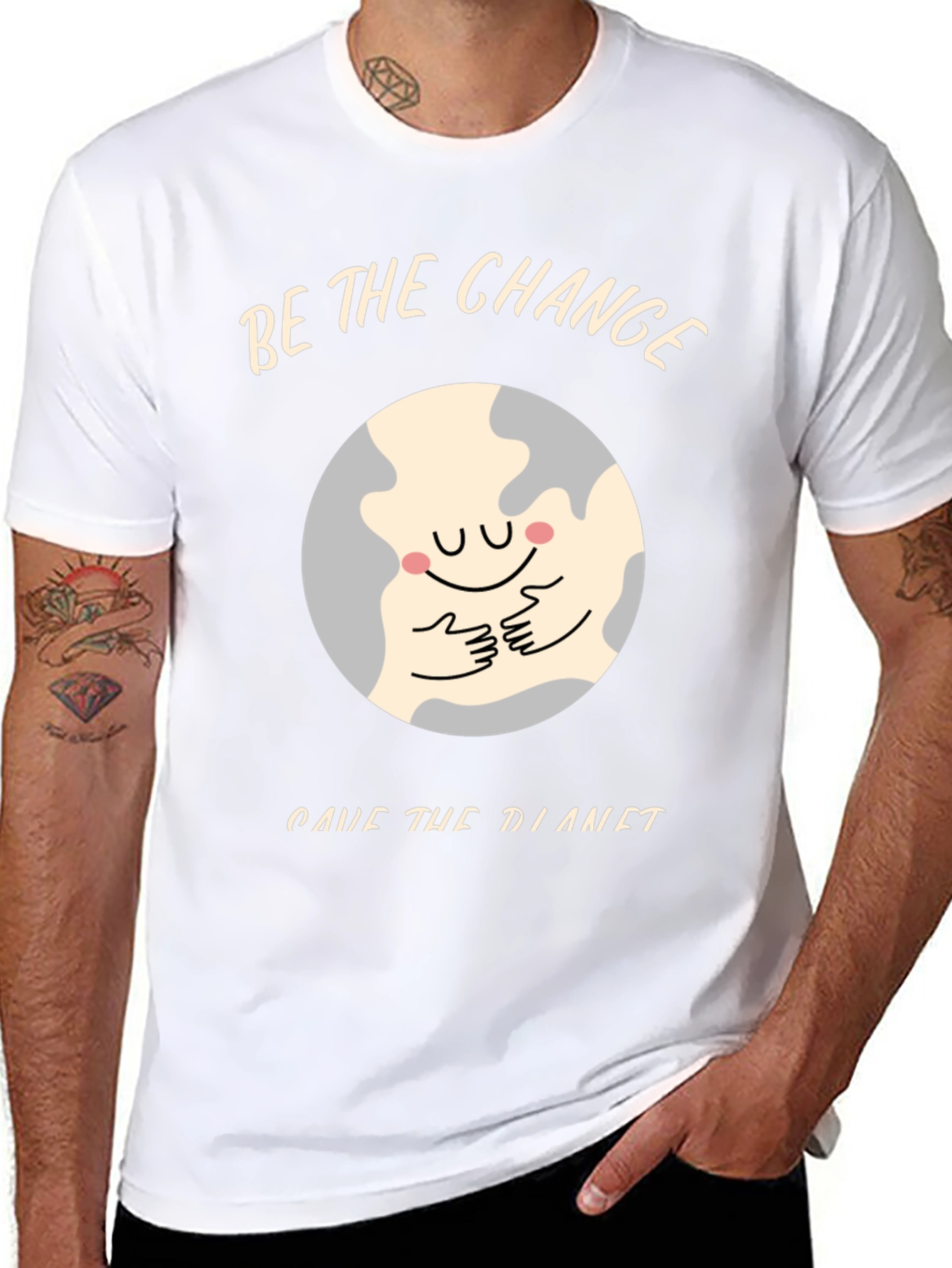 Be The Change Save The Planet Black T-Shirt
