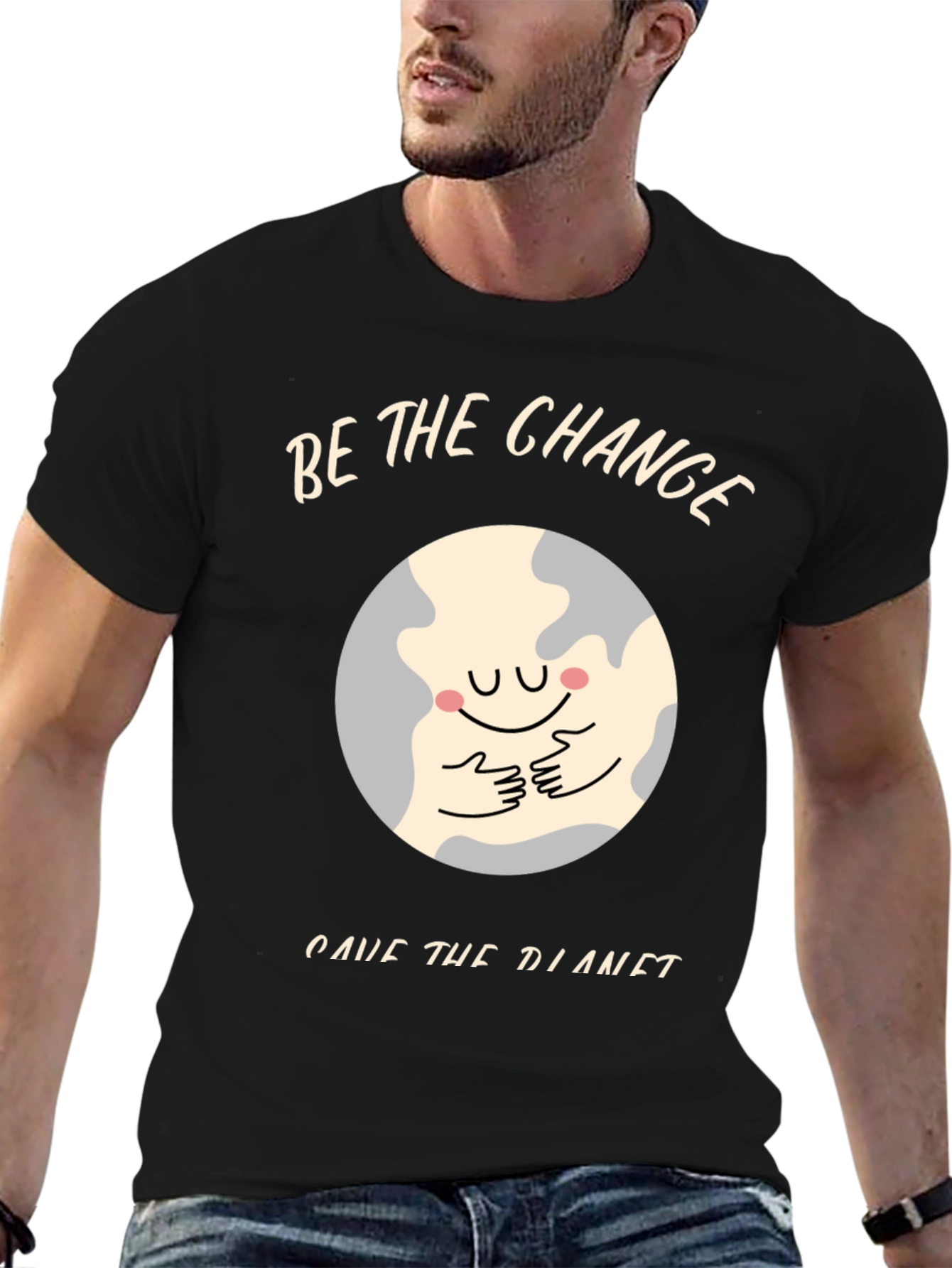 Be The Change Save The Planet Black T-Shirt