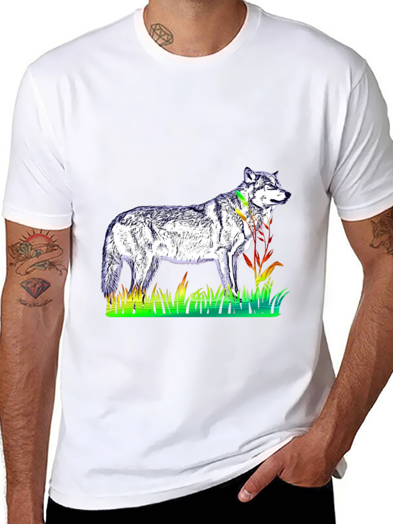 Wolf Graphic Tee - Mens Black T-Shirt