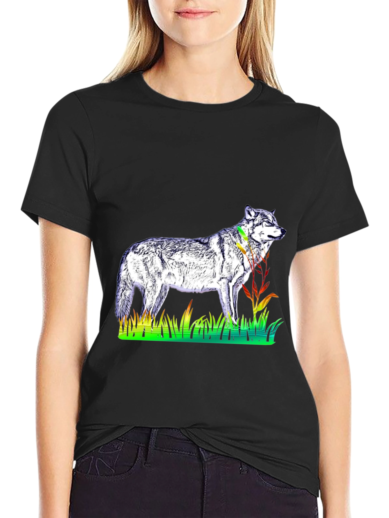 Wolf Graphic Tee - Mens Black T-Shirt