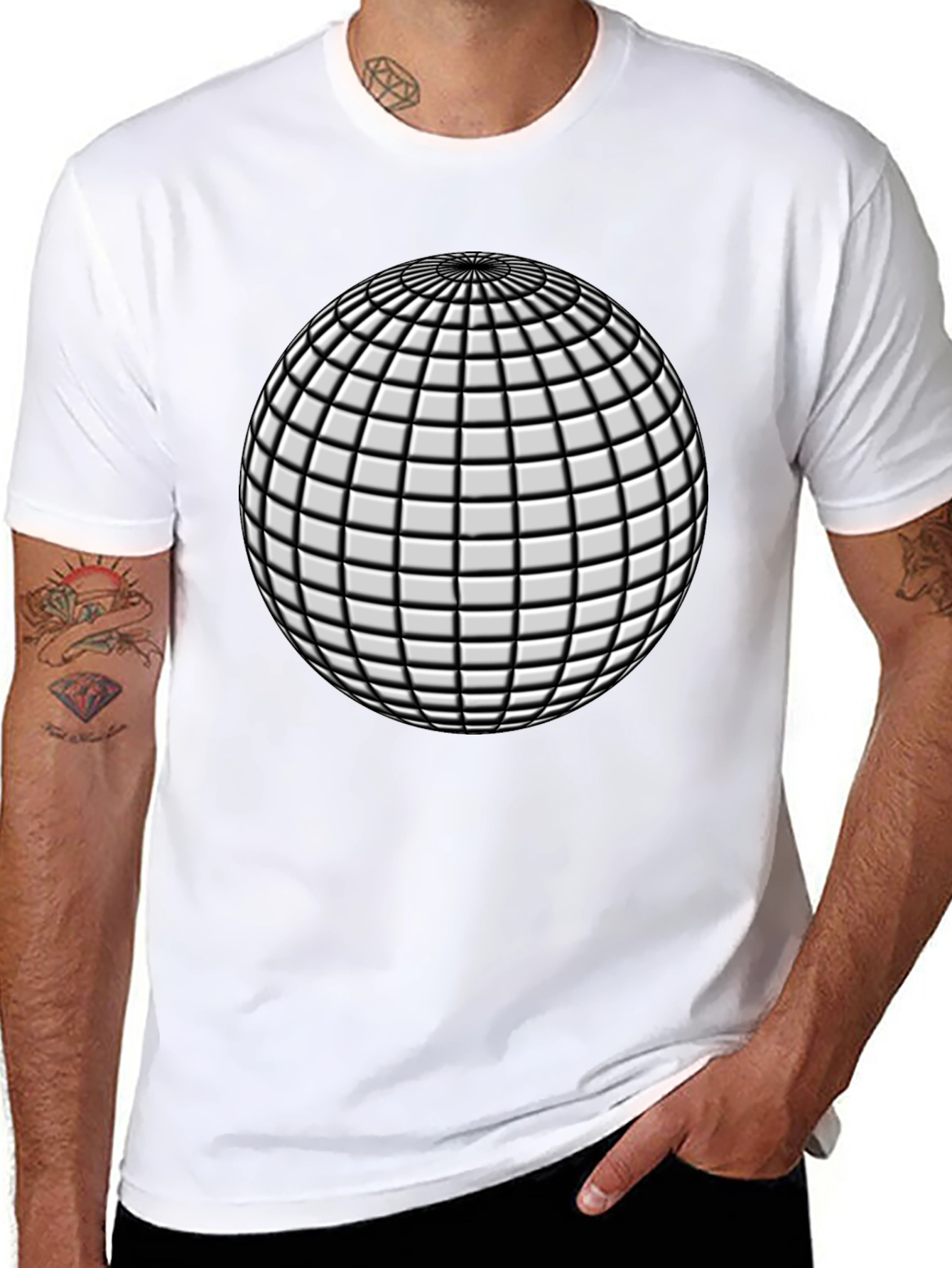 Geometric Sphere Graphic T-Shirt - Modern Design