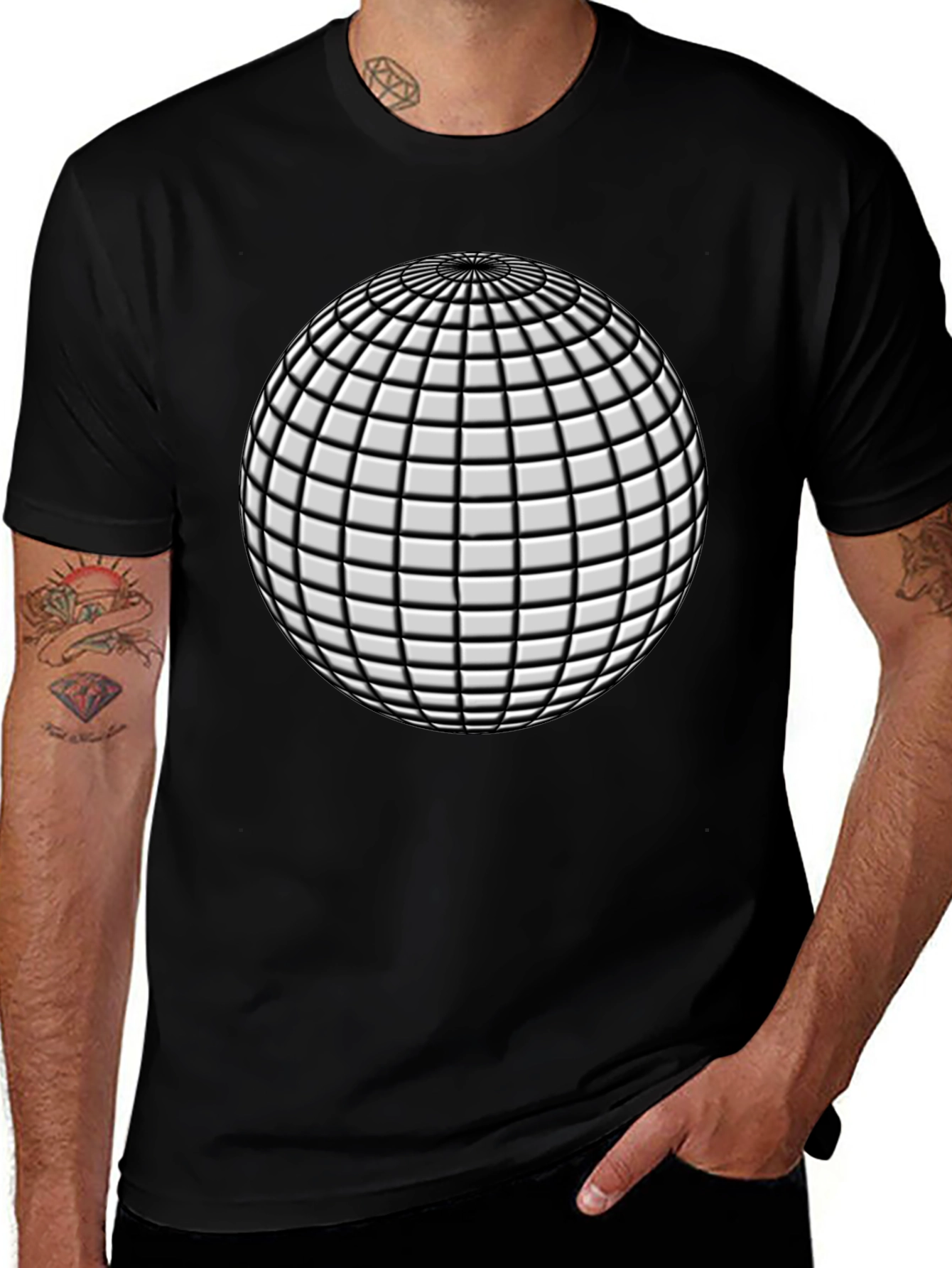 Geometric Sphere Graphic T-Shirt - Modern Design