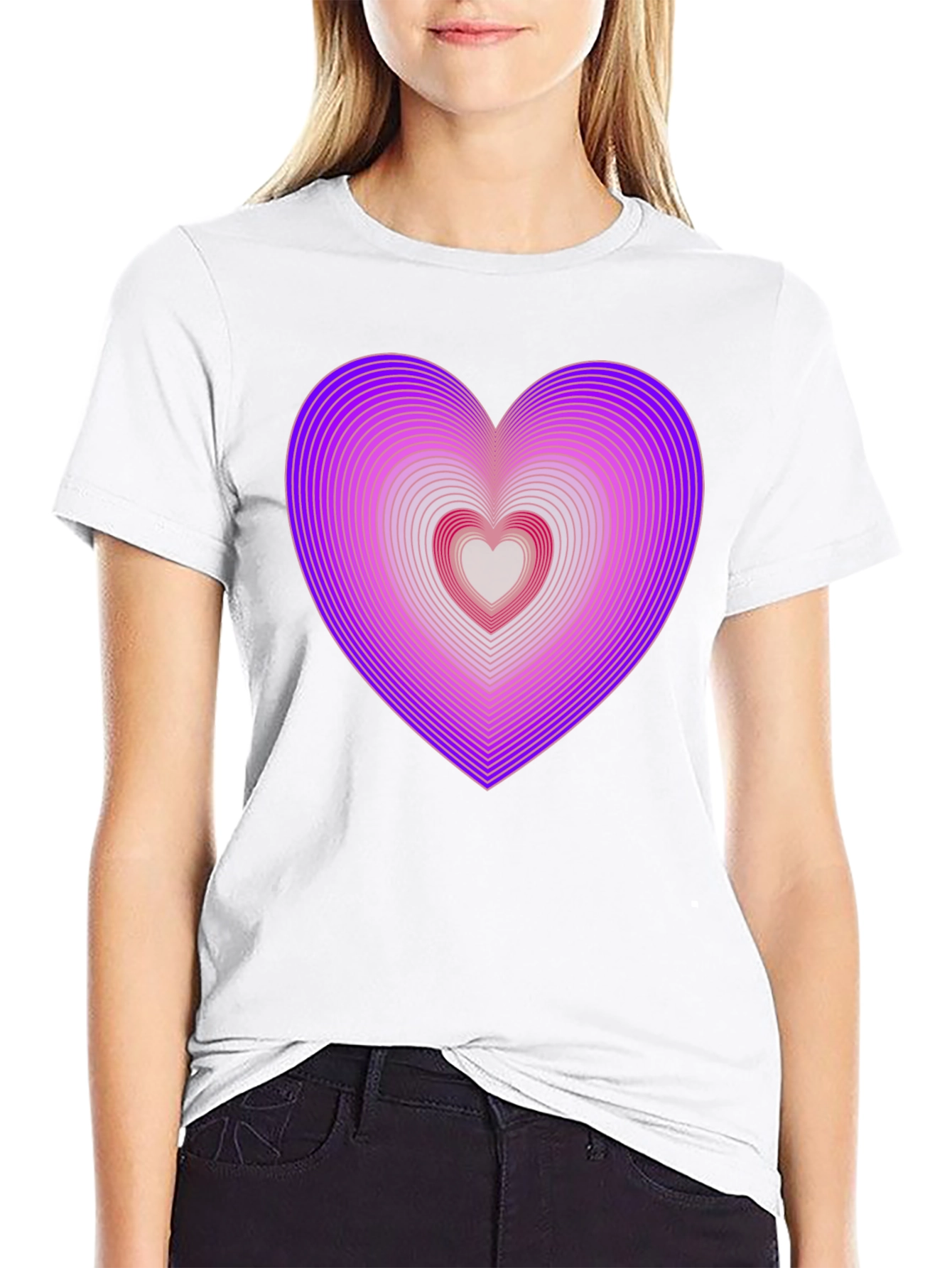 Heart Illusion Graphic T-Shirt - Mens Casual Tee